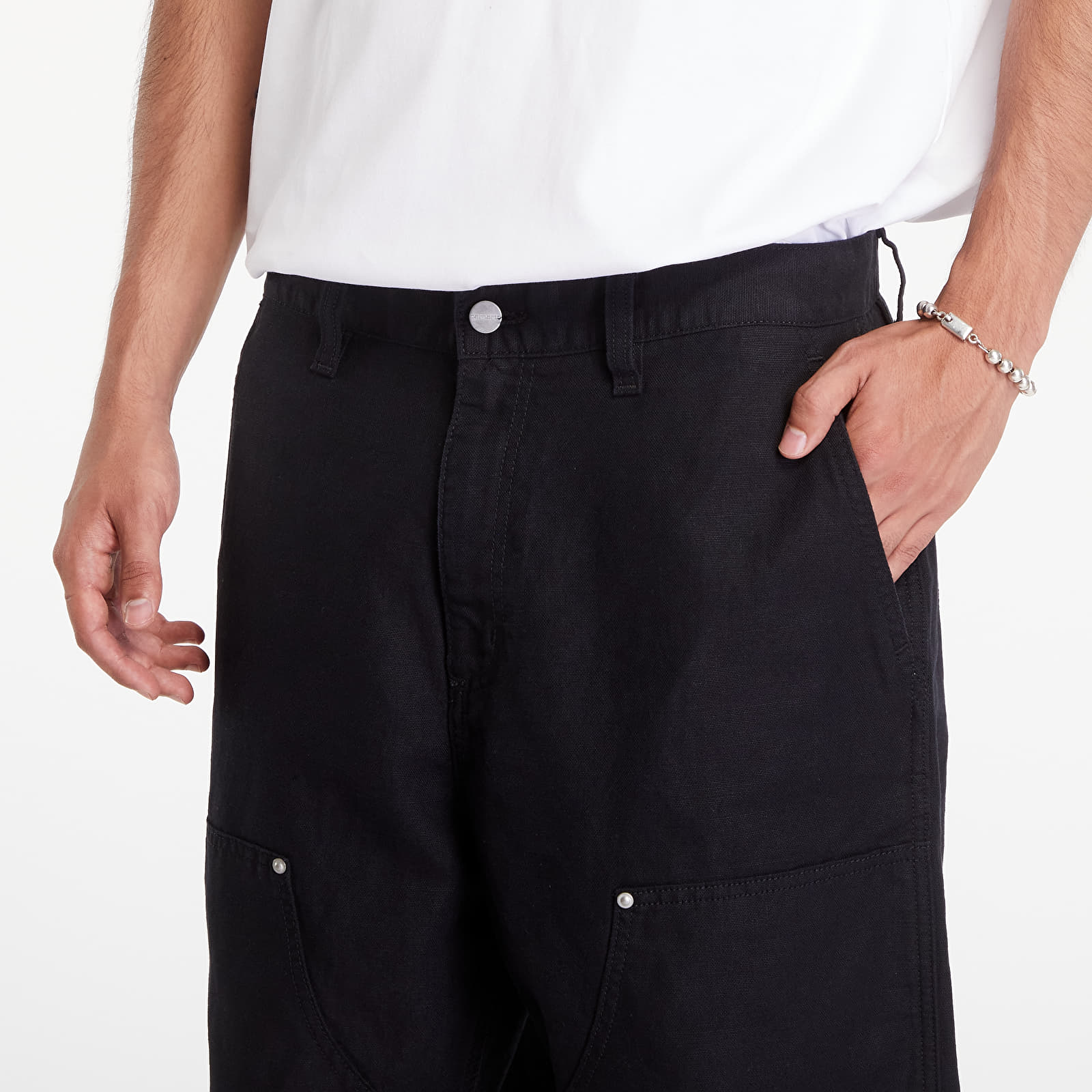 Pantaloni bărbați Carhartt WIP Walter Double Knee Pant Black Rinsed