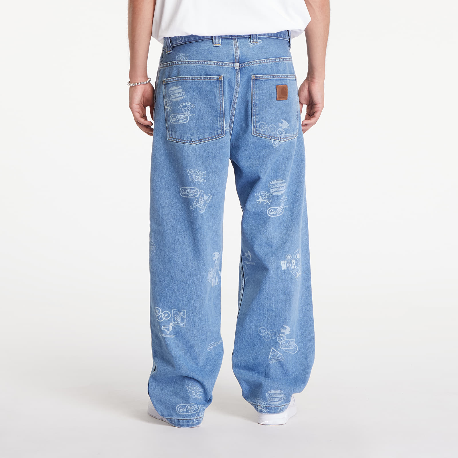 Bukser til mænd Carhartt WIP Stamp Pant Stamp Print/ Blue Bleached