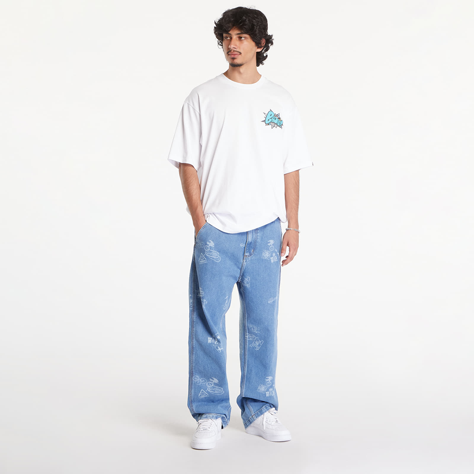 Bukser til mænd Carhartt WIP Stamp Pant Stamp Print/ Blue Bleached