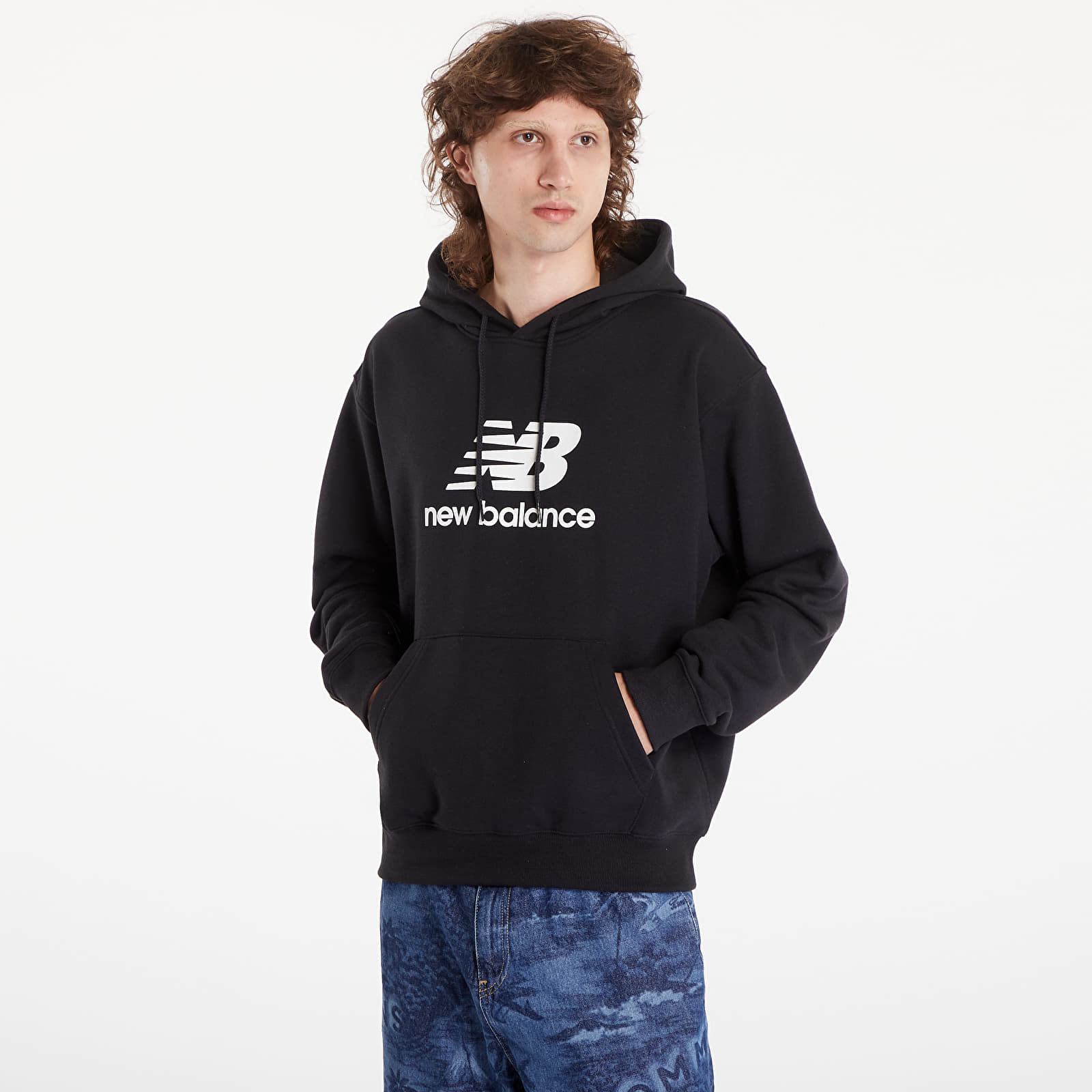 Men's sweatshirts New Balance Sport Essentials French Terry Logo Hoodie Black