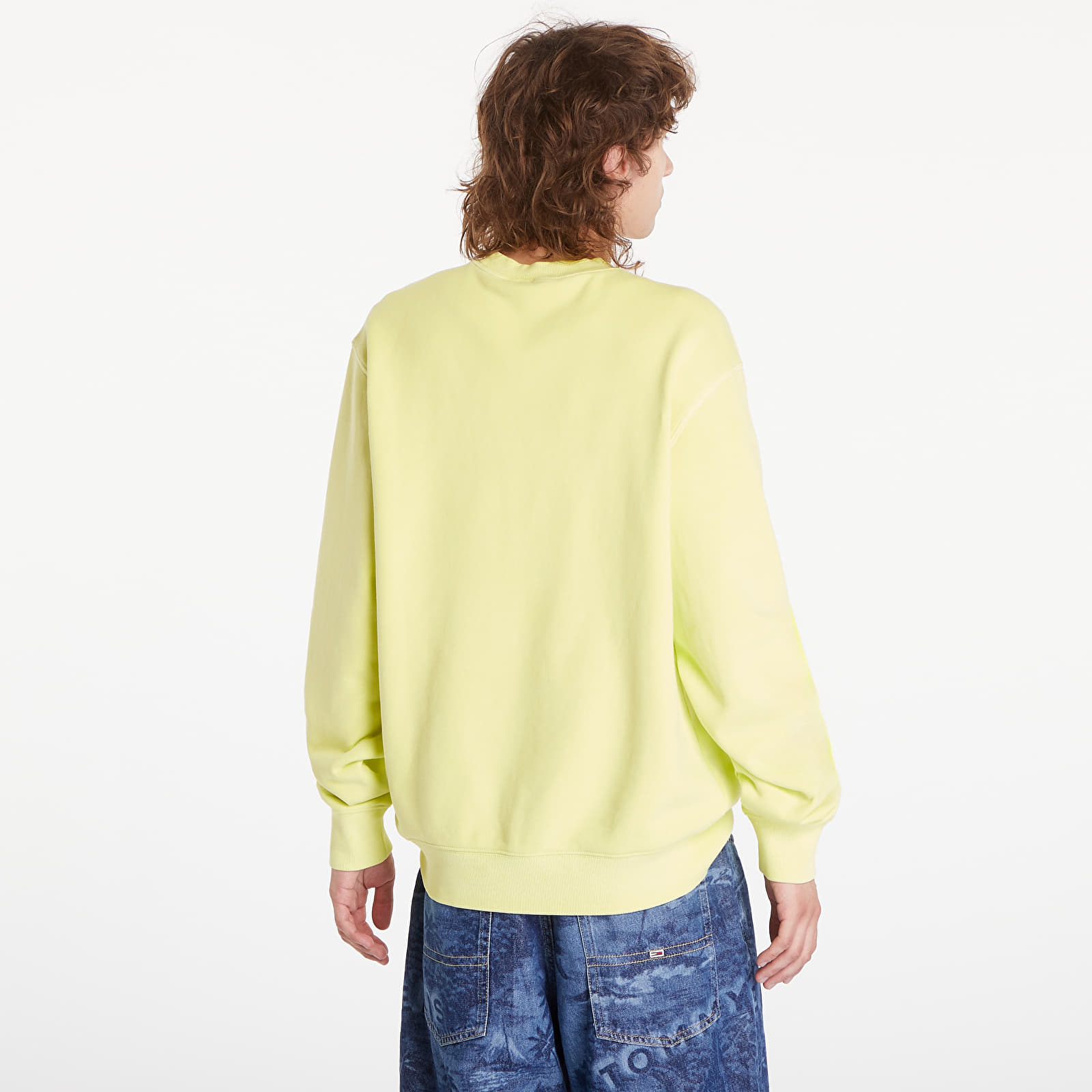 Moške majice Carhartt WIP Duster Script Sweatshirt UNISEX Arctic Lime Garment Dyed