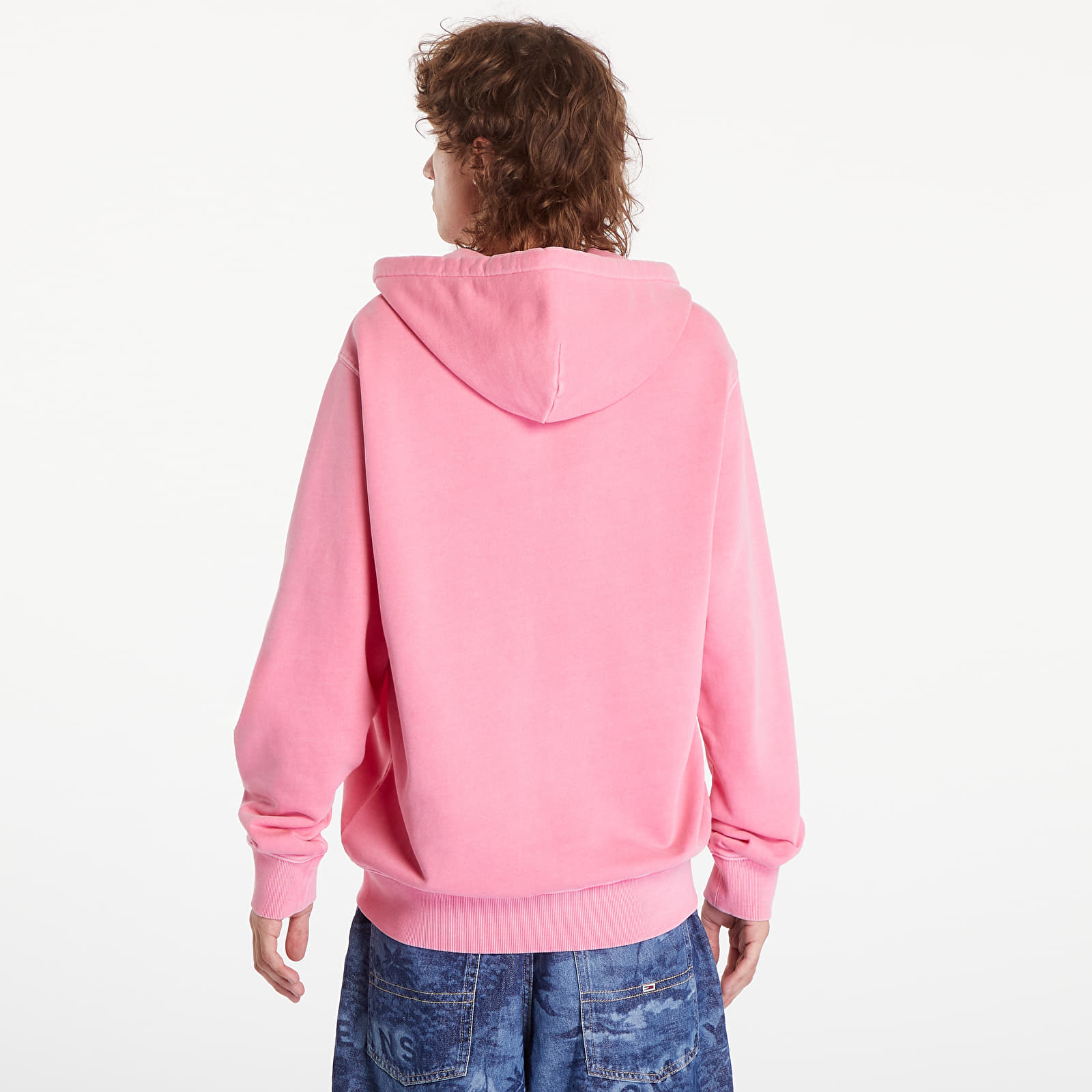 Pánské mikiny Carhartt WIP Hooded Duster Script Jacket UNISEX Charm Pink Garment Dyed