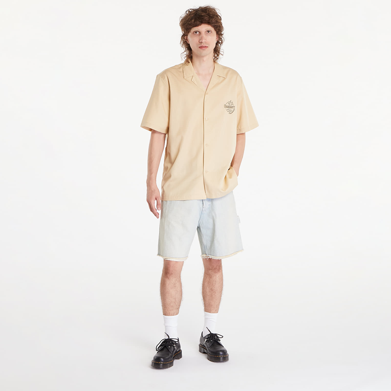 Men's shirts Carhartt WIP Short Sleeve Ablaze Shirt UNISEX Cornsilk/ Black