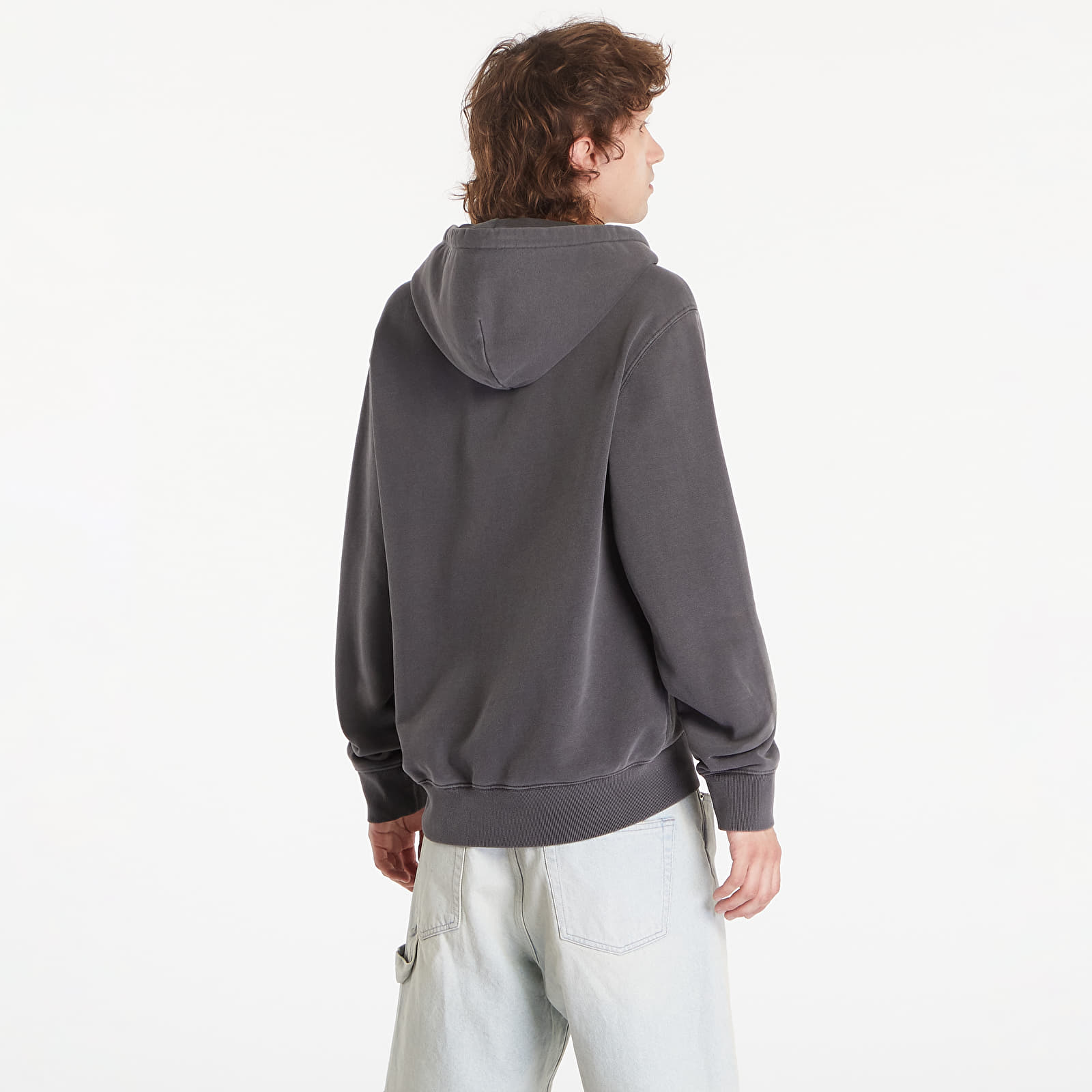 Bluzy męskie Carhartt WIP Hooded Duster Script Jacket UNISEX Black Garment Dyed