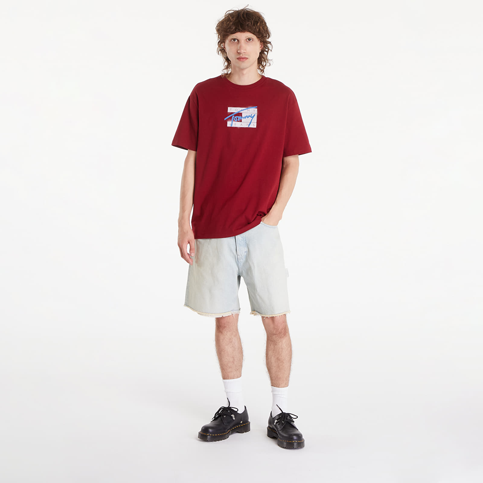 Pánská trička Tommy Jeans Regular Street Flag Tee Red Carpet