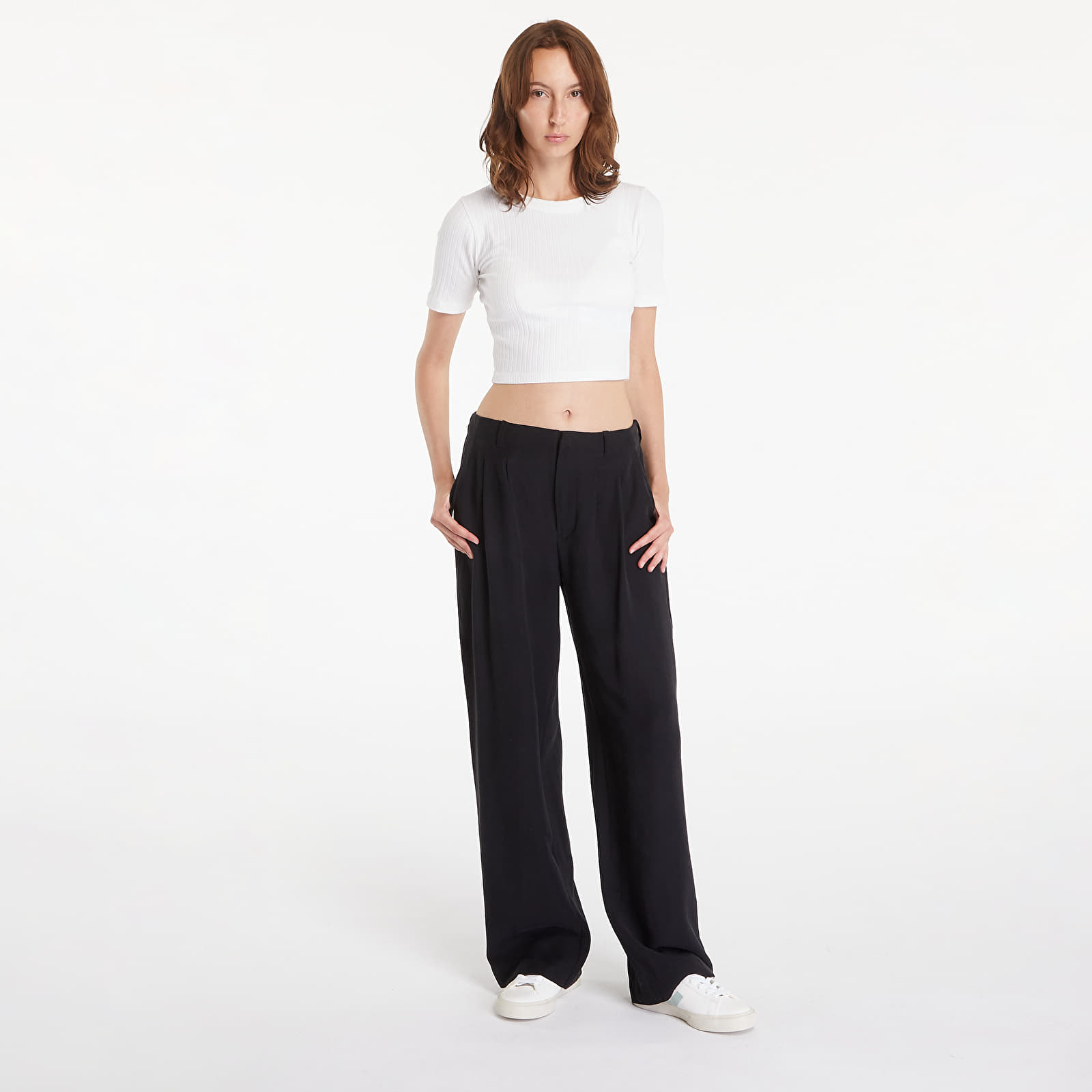 Women's Trousers Calvin Klein Jeans Viscose Relaxed Chino Pants Black