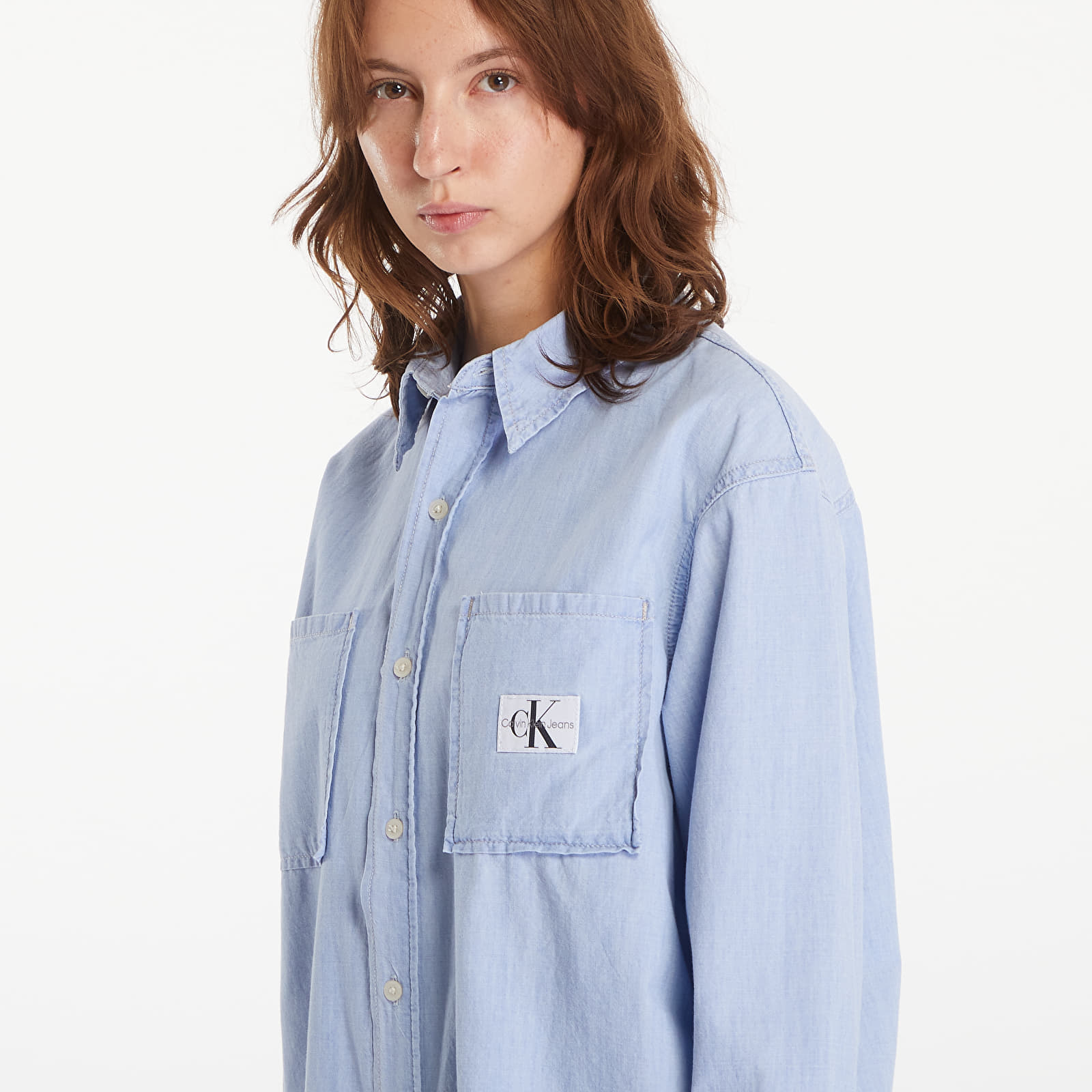 Camasa Calvin Klein Jeans Oversized Long Sleeve Denim Shirt Denim - 1 | YEO