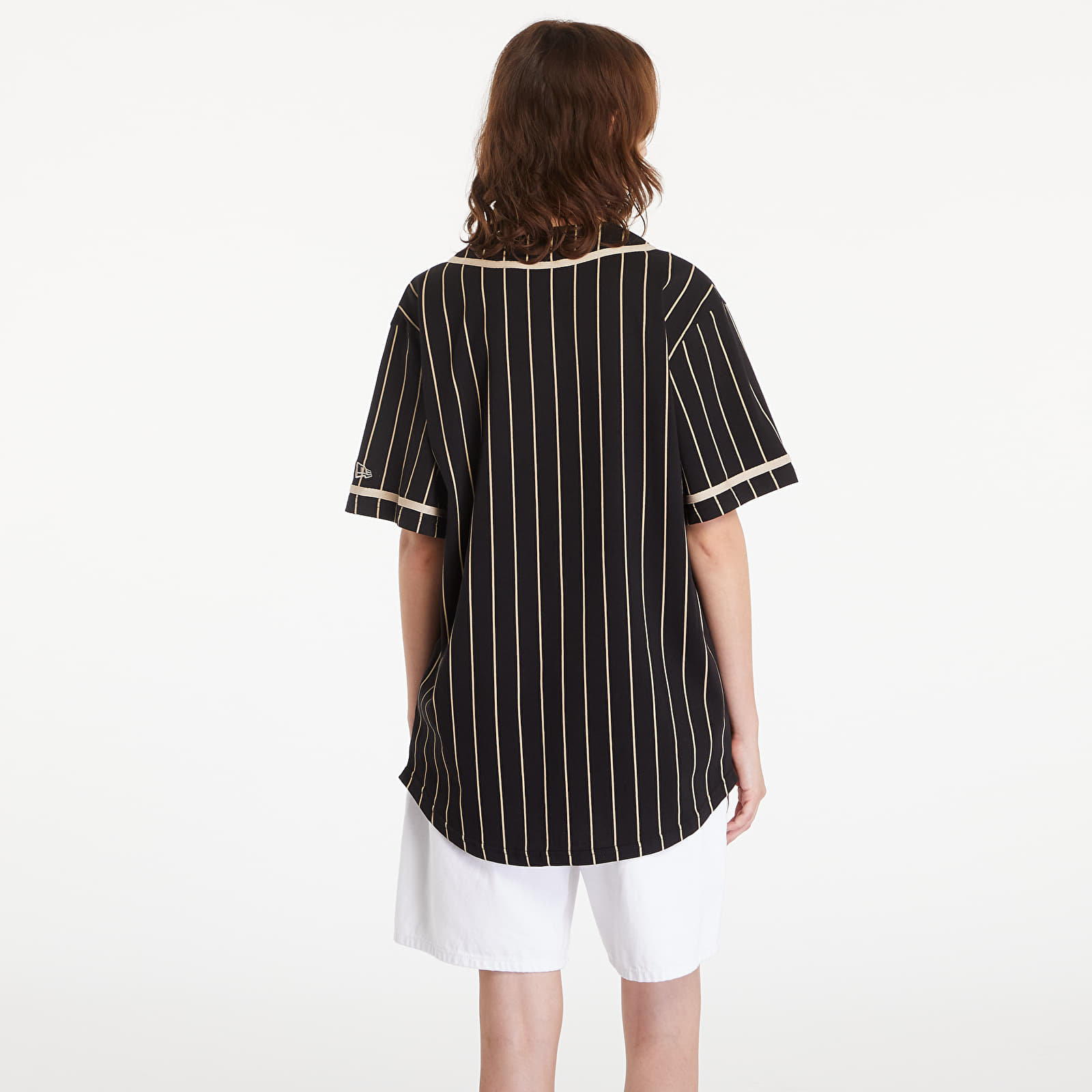 T-Shirts Männer New Era Pinstripe Jersey Black/ Stone