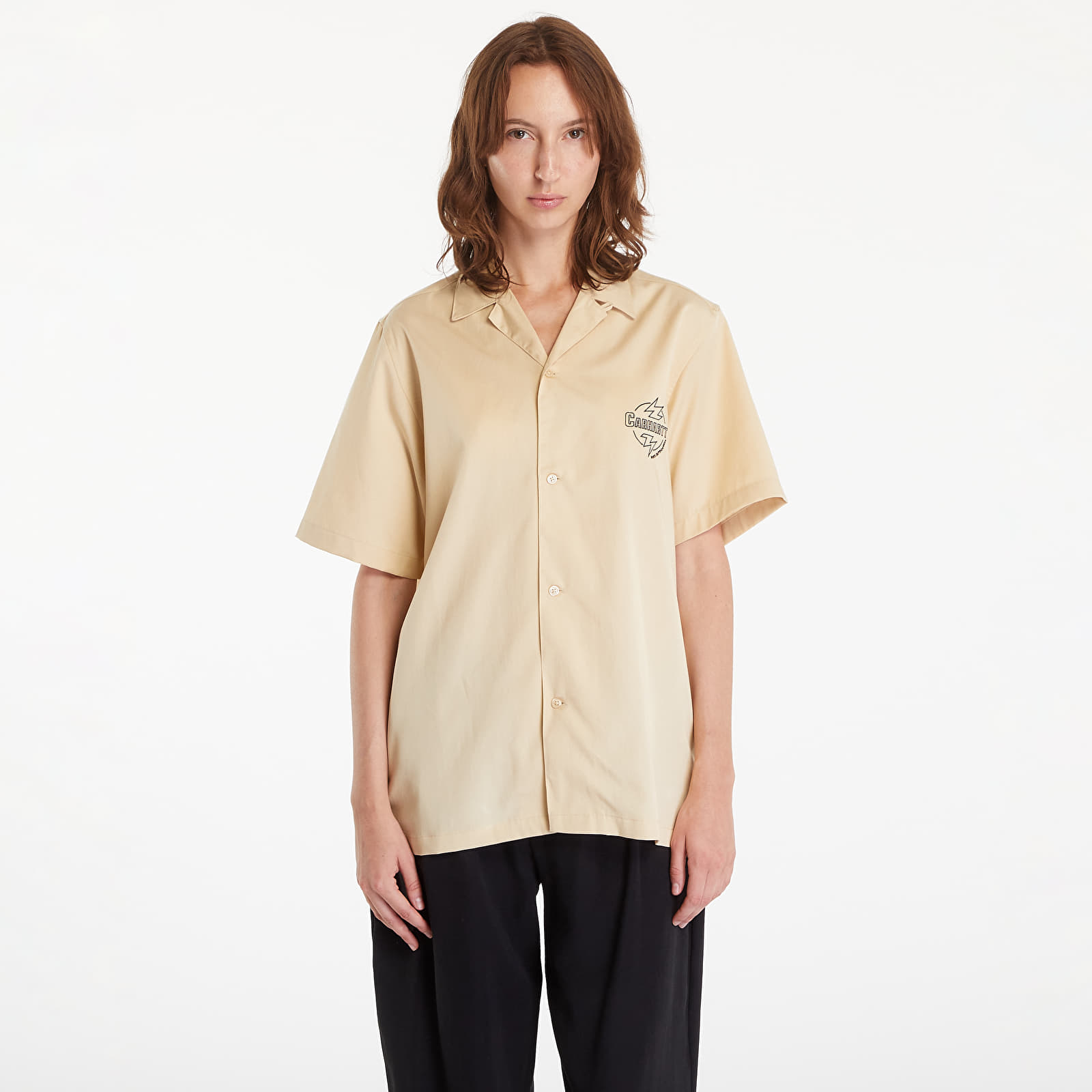 Men's shirts Carhartt WIP Short Sleeve Ablaze Shirt UNISEX Cornsilk/ Black