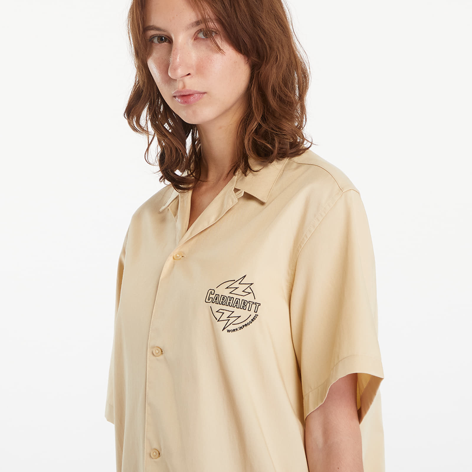 Men's shirts Carhartt WIP Short Sleeve Ablaze Shirt UNISEX Cornsilk/ Black