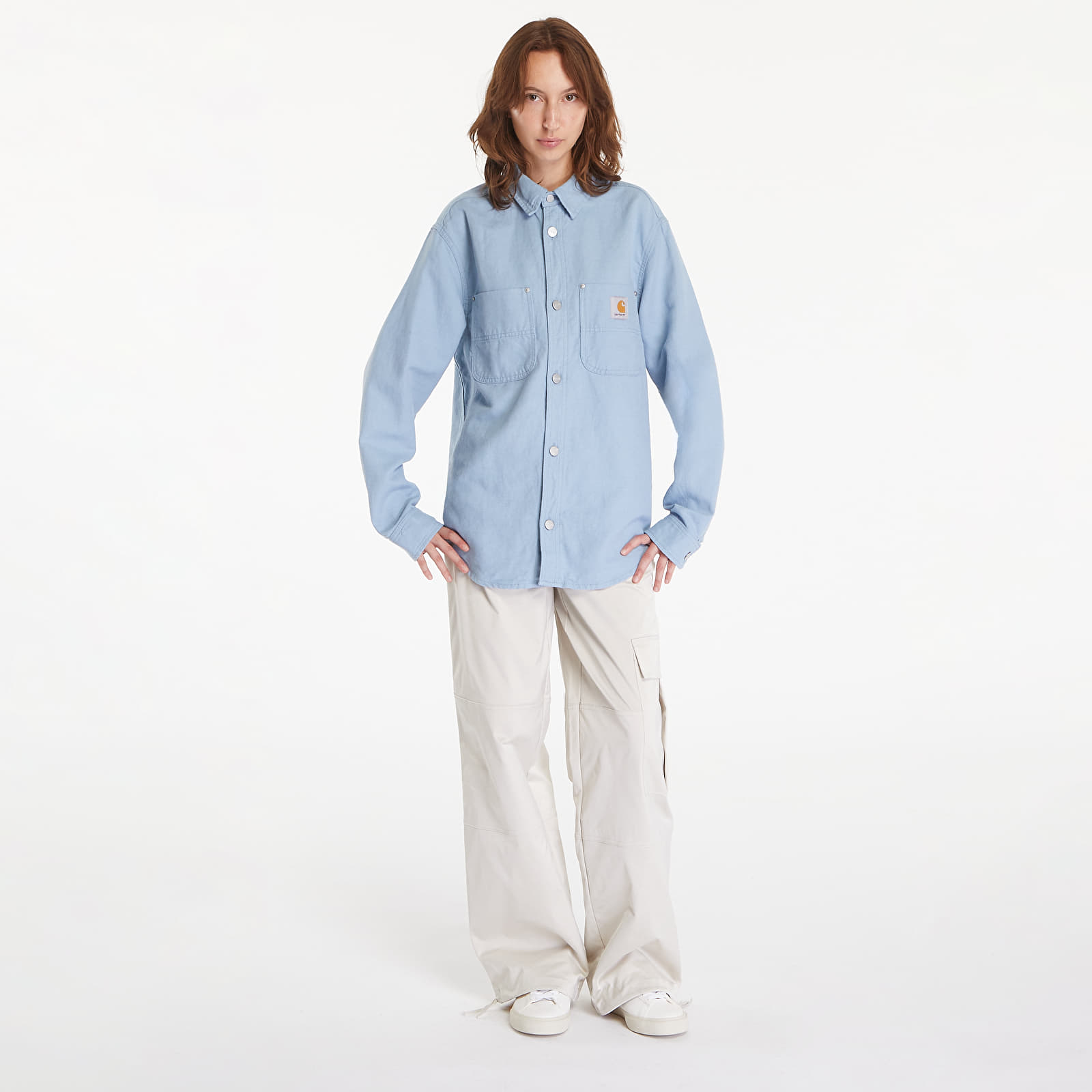 Chaquetas de hombre Carhartt WIP Walter Shirt Jacket UNISEX Misty Sky Rinsed