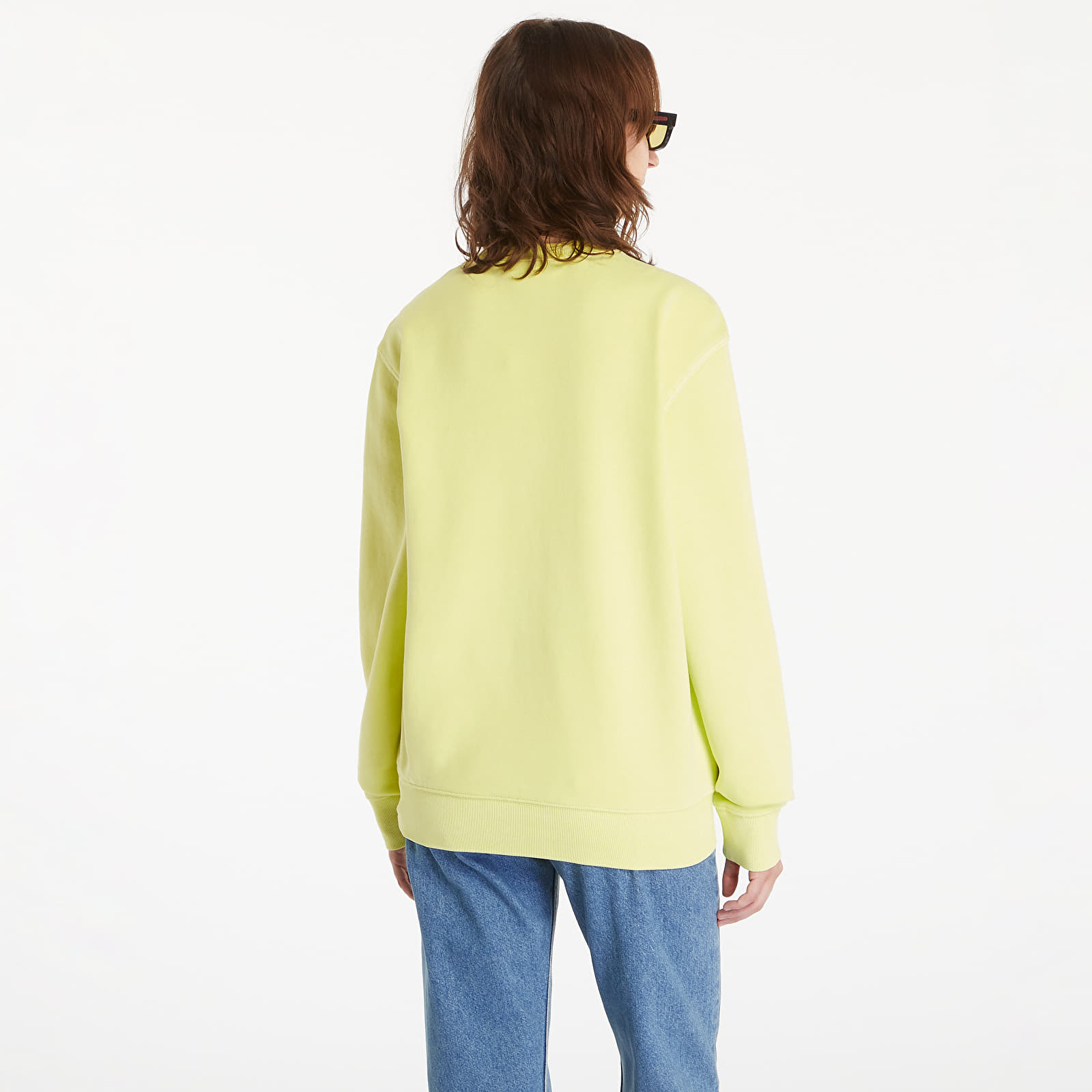 Moške majice Carhartt WIP Duster Script Sweatshirt UNISEX Arctic Lime Garment Dyed