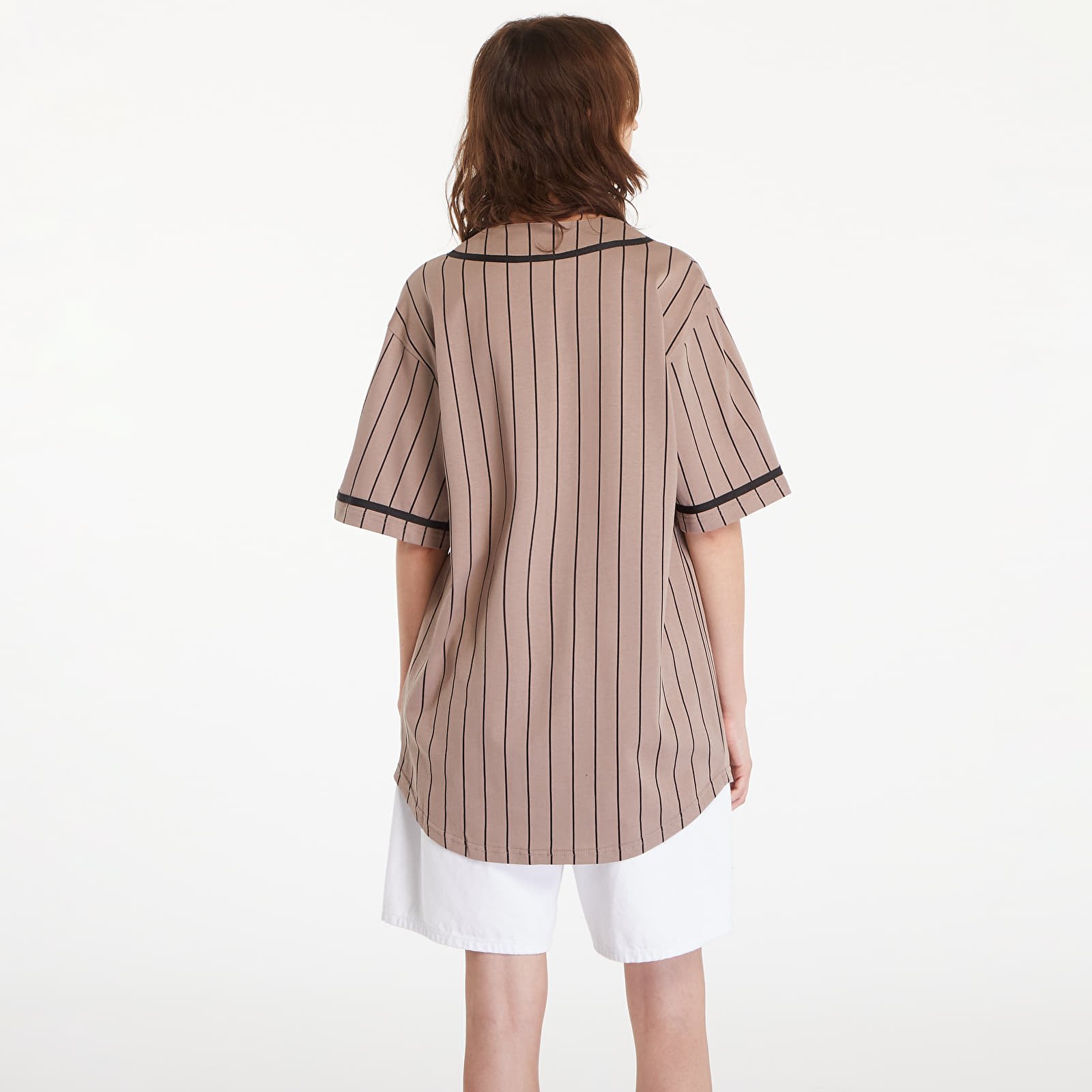 T-shirts til mænd New Era Pinstripe Jersey Ash Brown/ Black