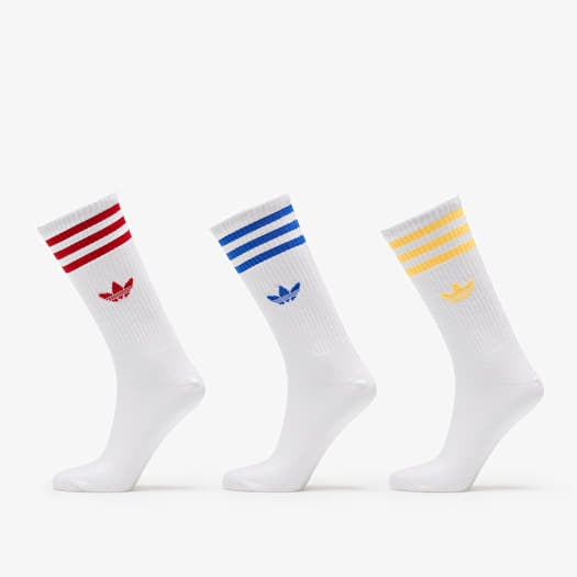 Men s socks adidas High Crew Solid Socks 3 Pack White Blue Spark Better Scarlet Queens