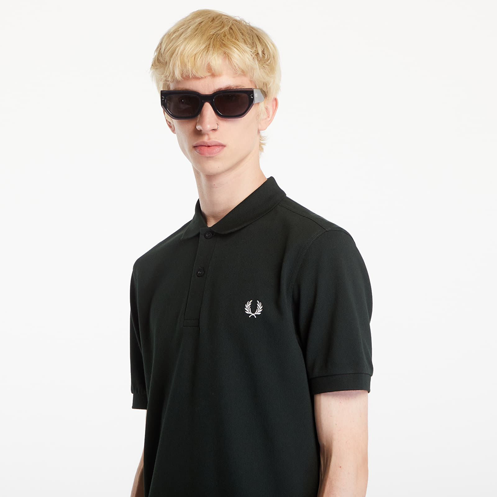 Koszulki męskie FRED PERRY The Polo Short Sleeve Tee Night Green/ Snow White