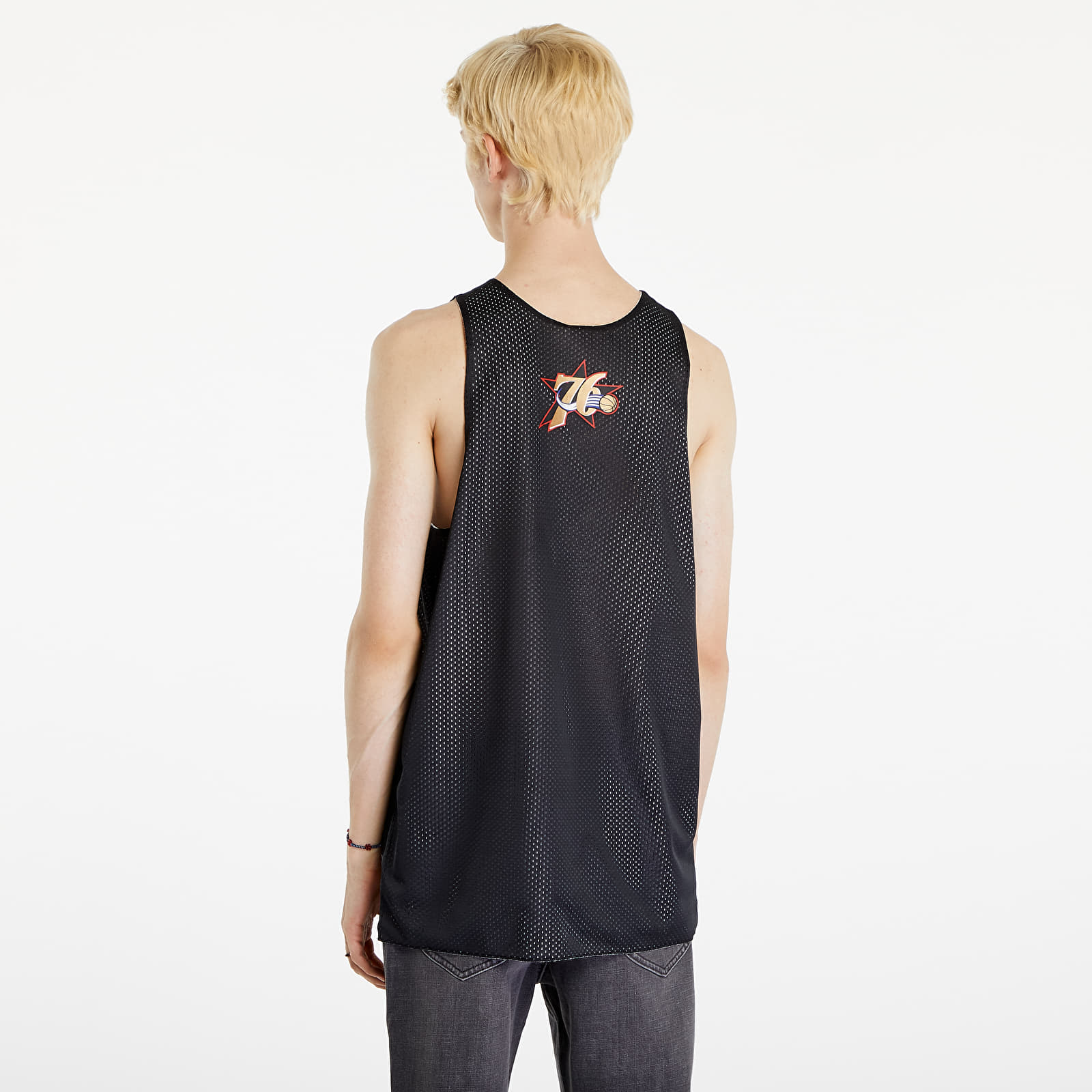 Dresy Mitchell & Ness NBA Reversible Mesh Practice Tank Vintage Logo Philadelphia 76Ers Black
