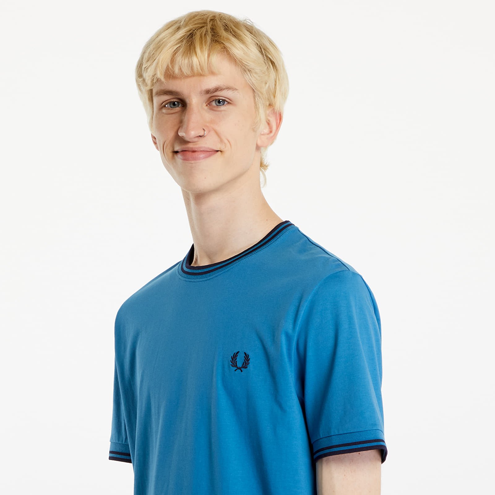 Tricouri FRED PERRY Twin Tipped T-Shirt Ocean/ Navy