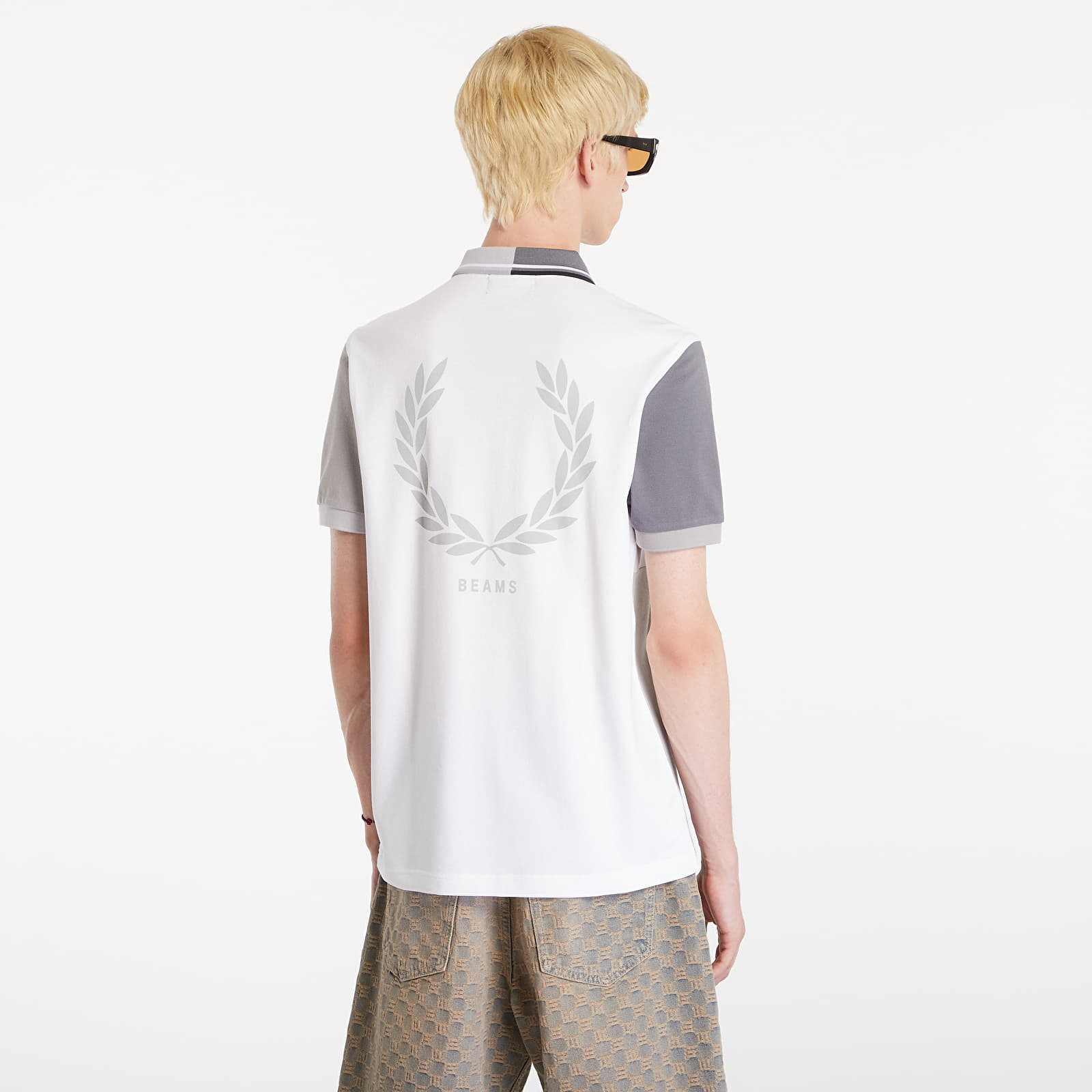 Men's T-shirts FRED PERRY Beams Grid Design Fp Polo T-Shirt White