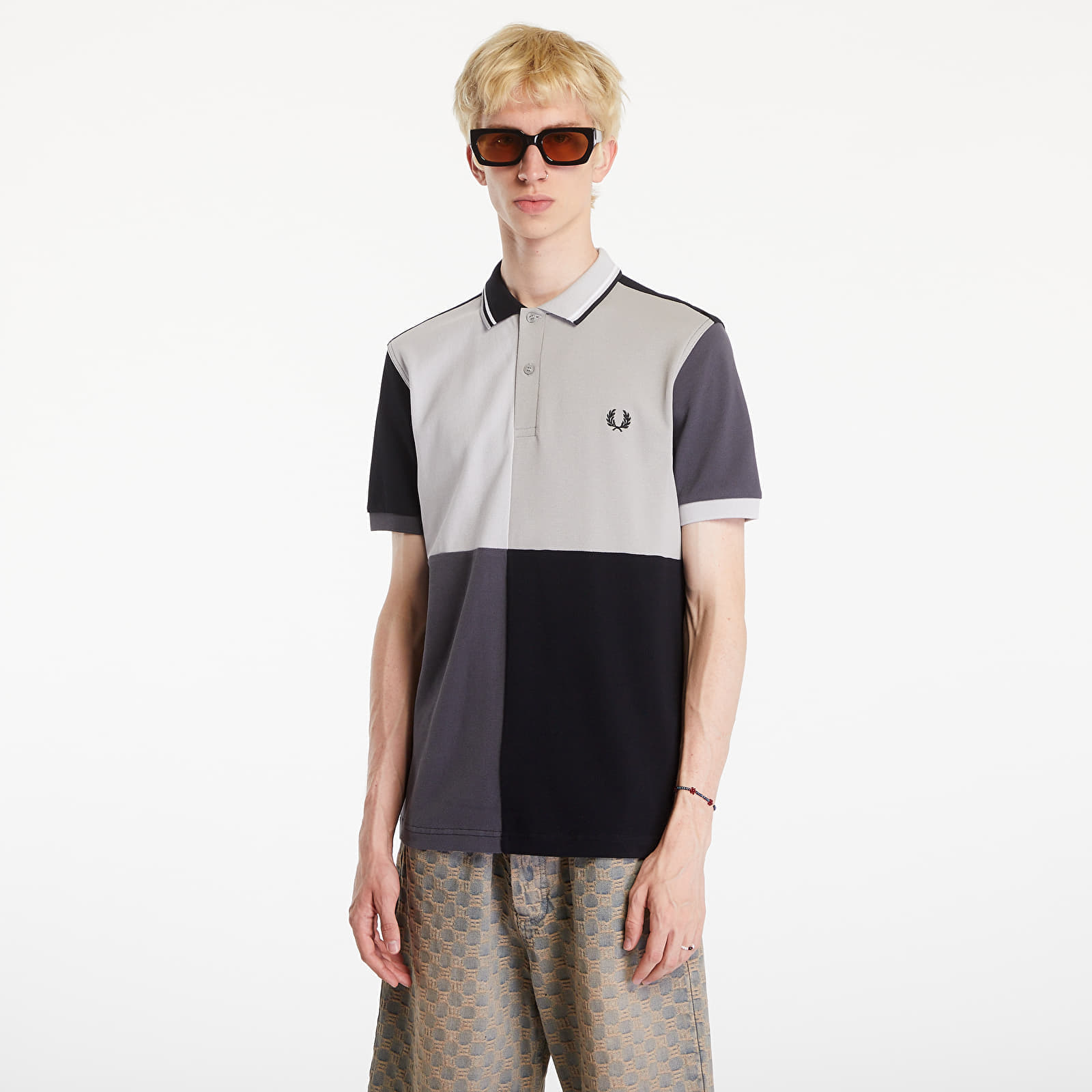 T-shirt FRED PERRY Beams Grid Design Fp Polo T-Shirt Black S