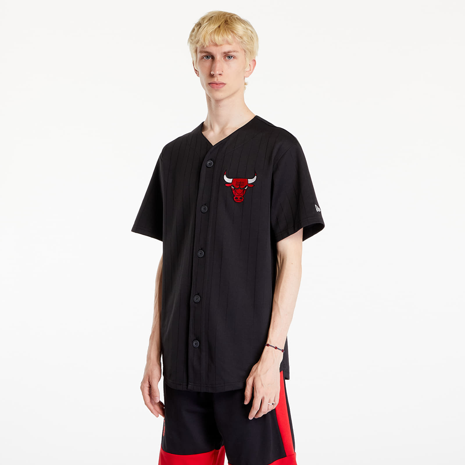 Jersey New Era NBA Team Logo Jersey Chicago Bulls Black/ Front Door Red M