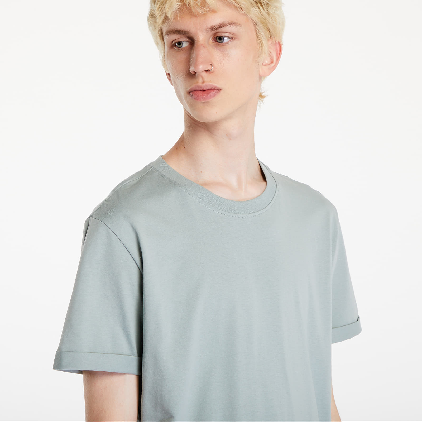 Herren-T-Shirts Calvin Klein Jeans Badge Turn Up Short Sleeve T-Shirt Slate Gray