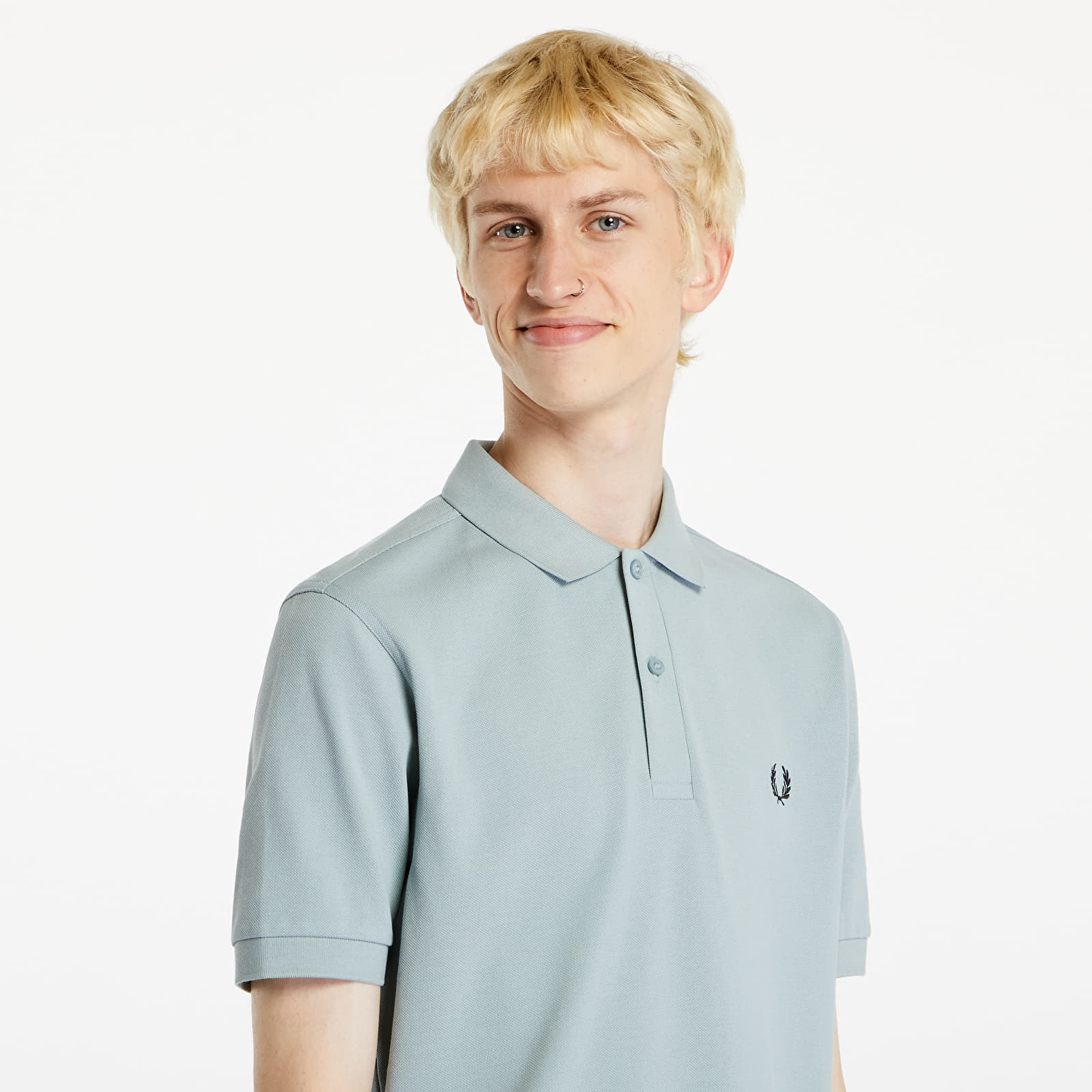 Tricou FRED PERRY The Fred Perry Shirt Silver Blue/ Black - 1 | YEO