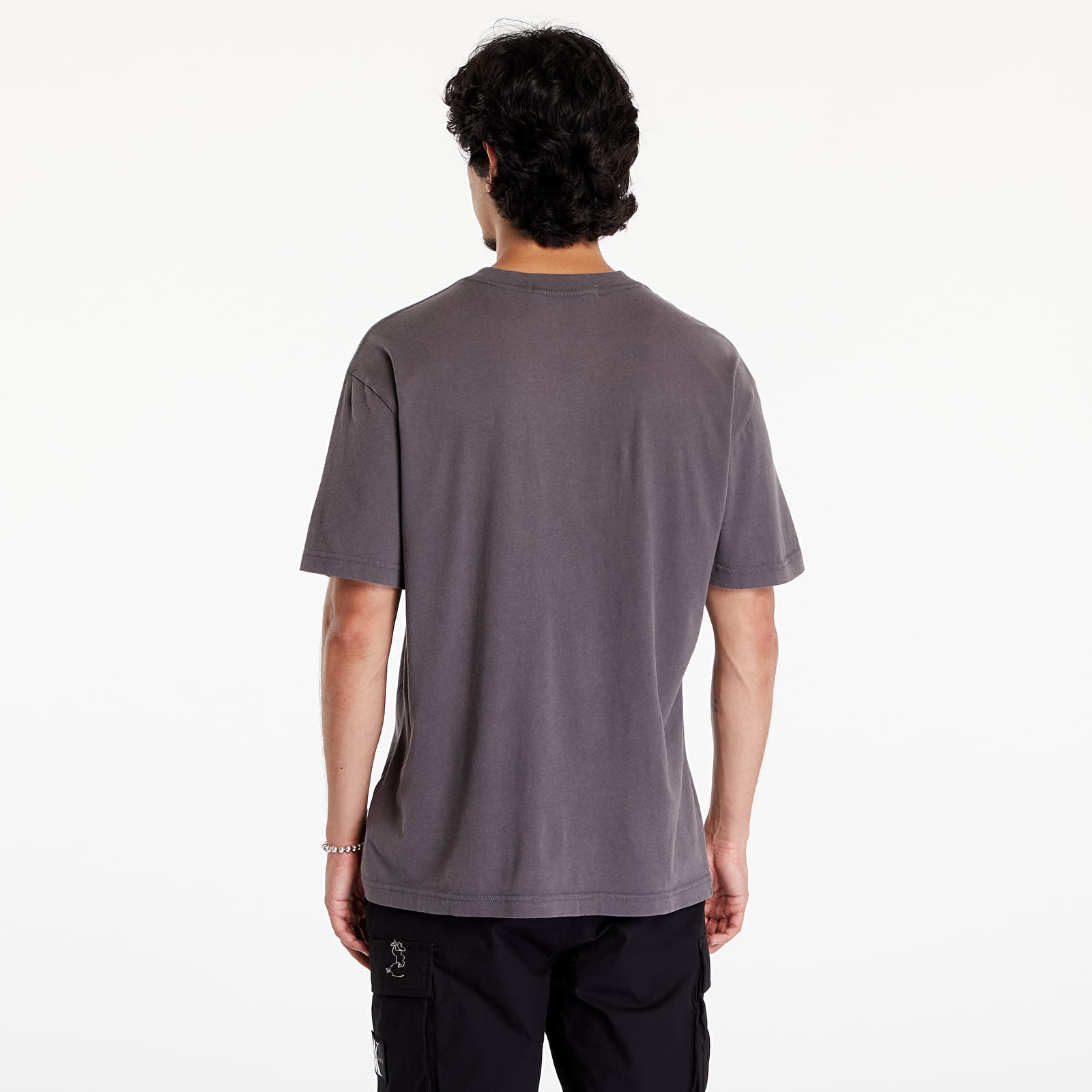 Men's T-shirts Calvin Klein Jeans Washed Monologo Short Sleeve Tee Gray