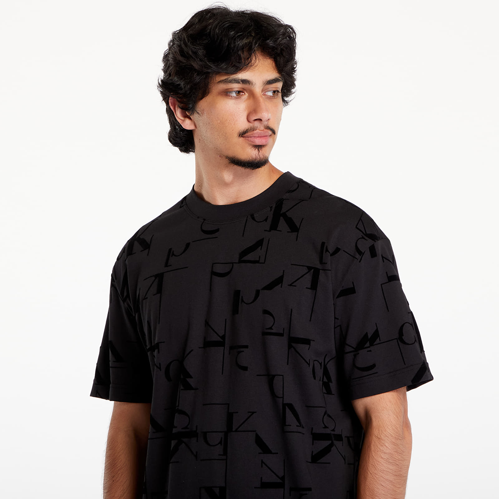 Men's T-shirts Calvin Klein Jeans Aop Monogram Tee Black