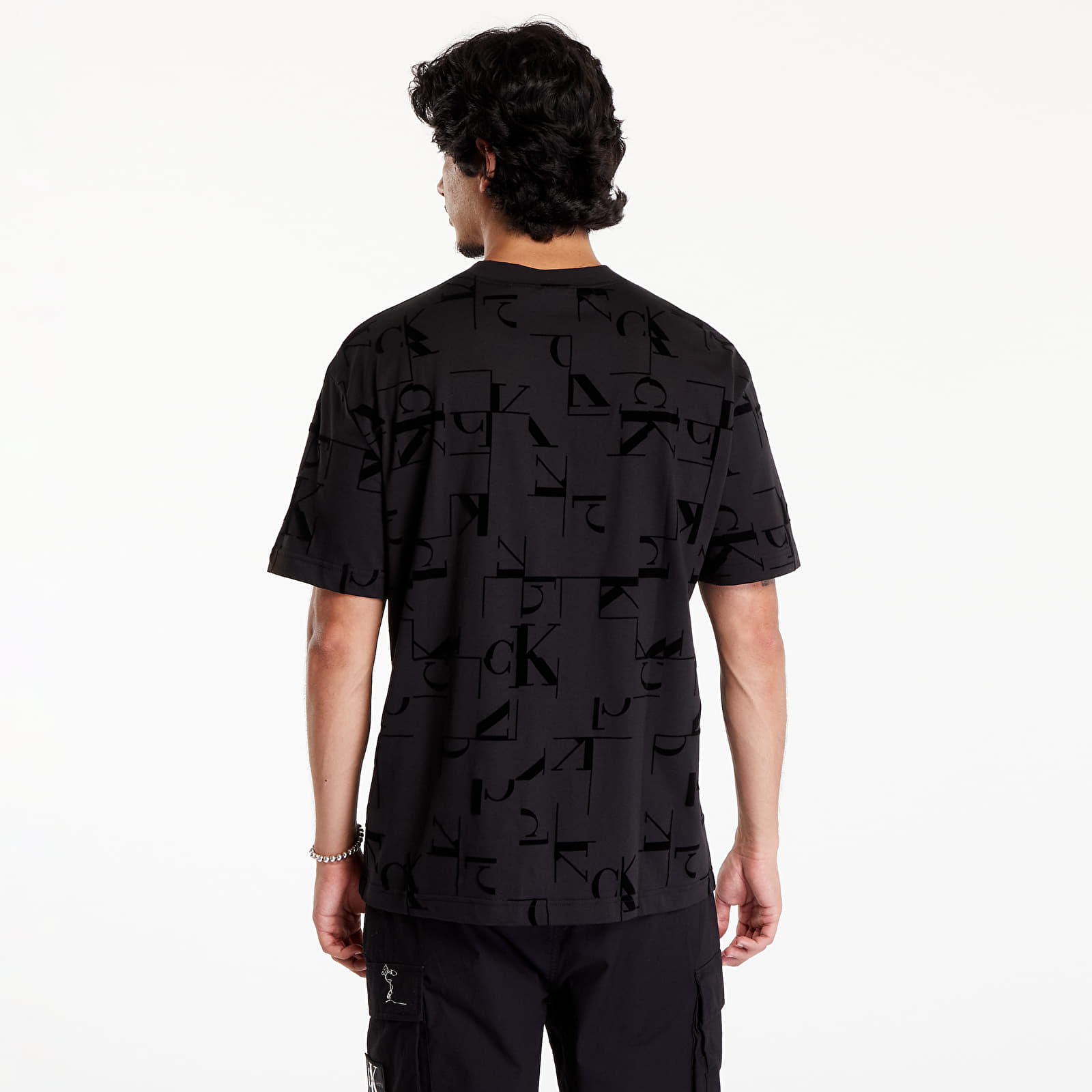 Men's T-shirts Calvin Klein Jeans Aop Monogram Tee Black