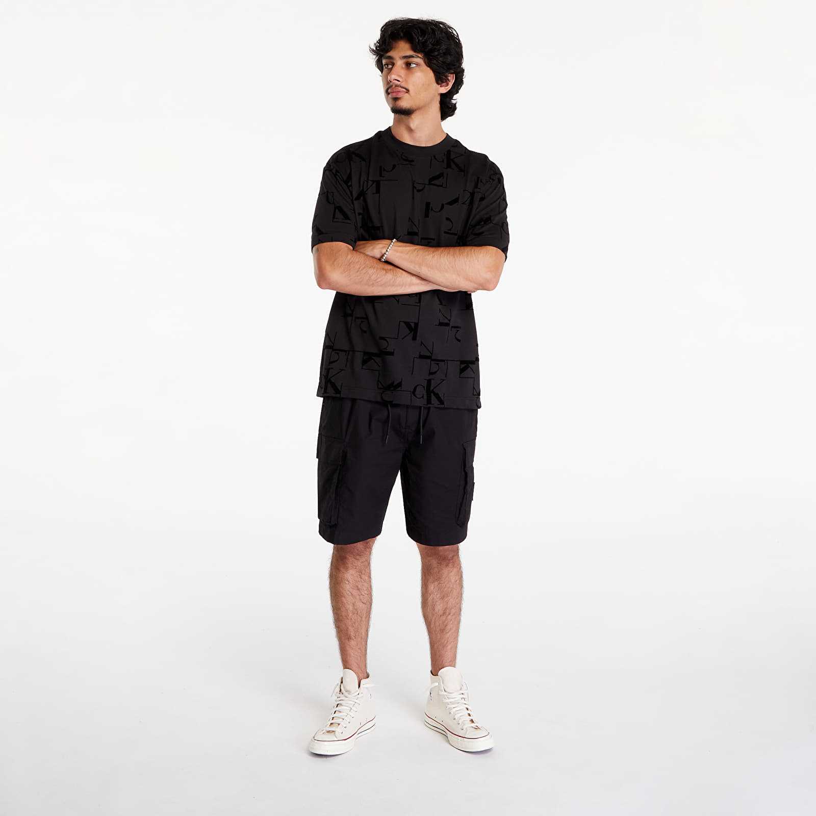 Men's T-shirts Calvin Klein Jeans Aop Monogram Tee Black