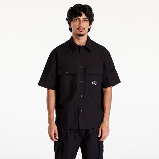 Calvin Klein Jeans Cotton Poplin Utility Shirt Black