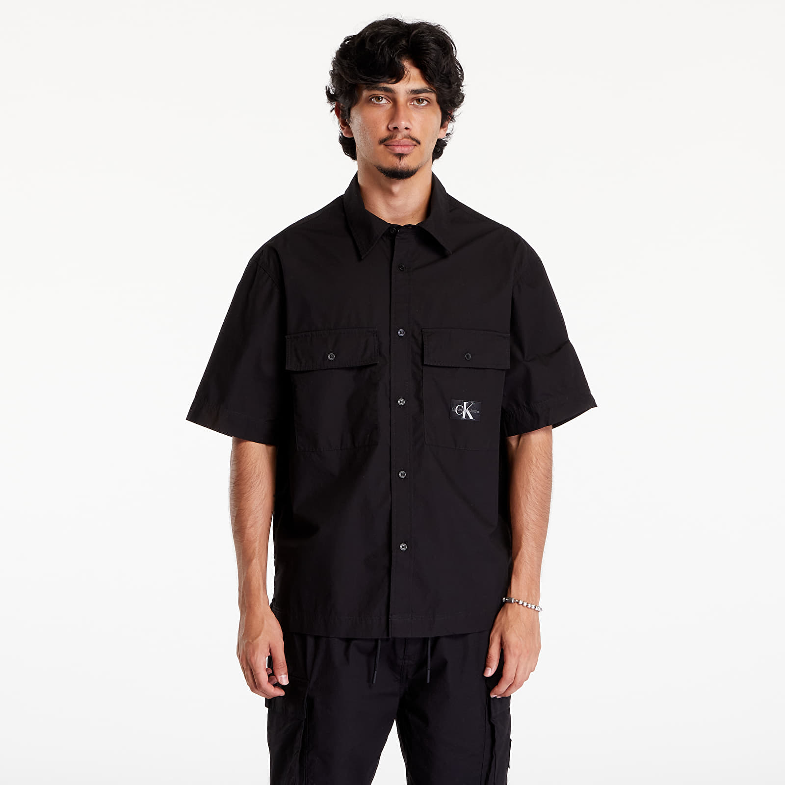Men's shirts Calvin Klein Jeans Cotton Poplin Utility Shirt Black