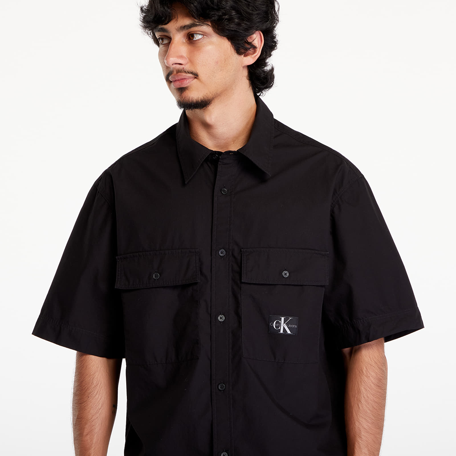 Men's shirts Calvin Klein Jeans Cotton Poplin Utility Shirt Black
