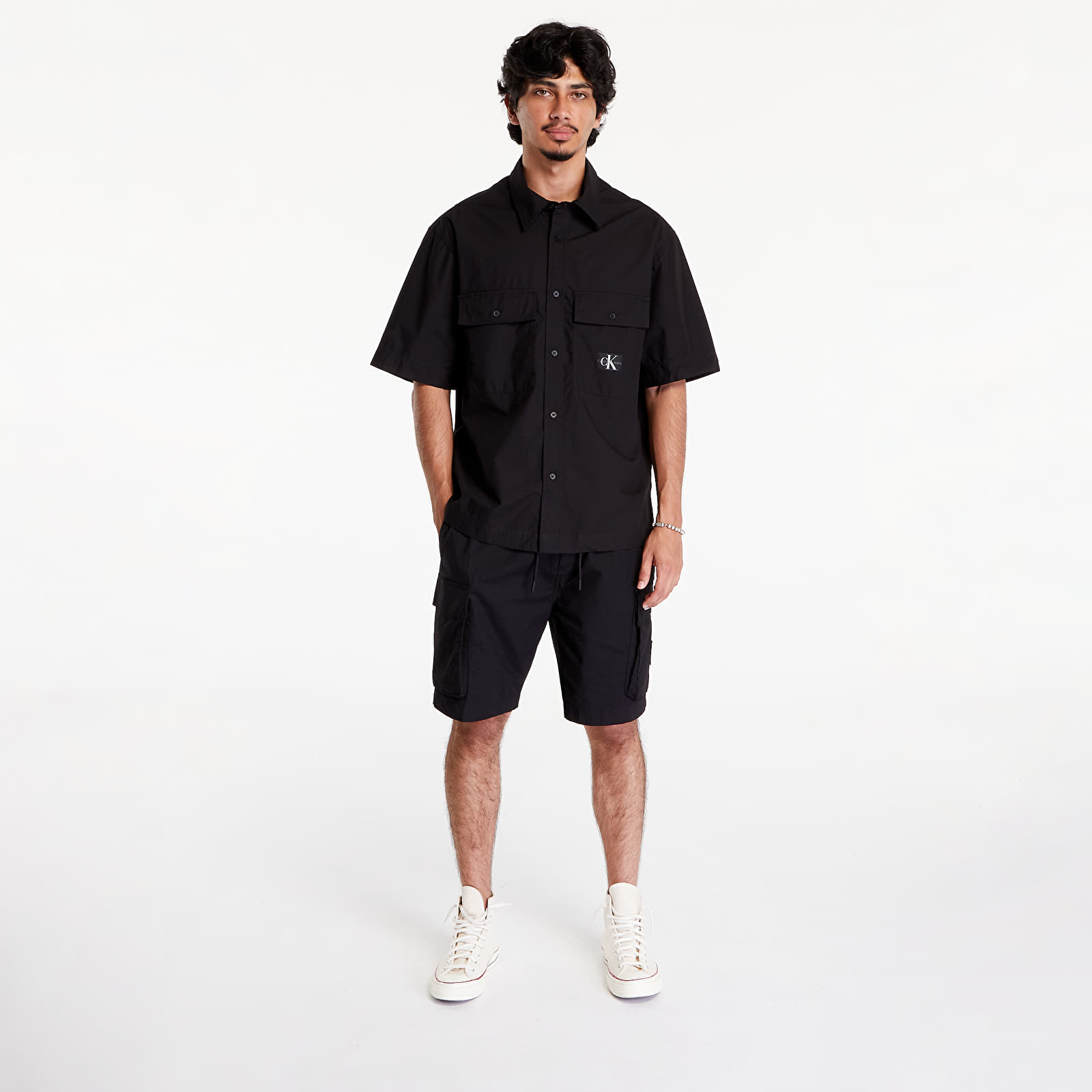 Men's shirts Calvin Klein Jeans Cotton Poplin Utility Shirt Black