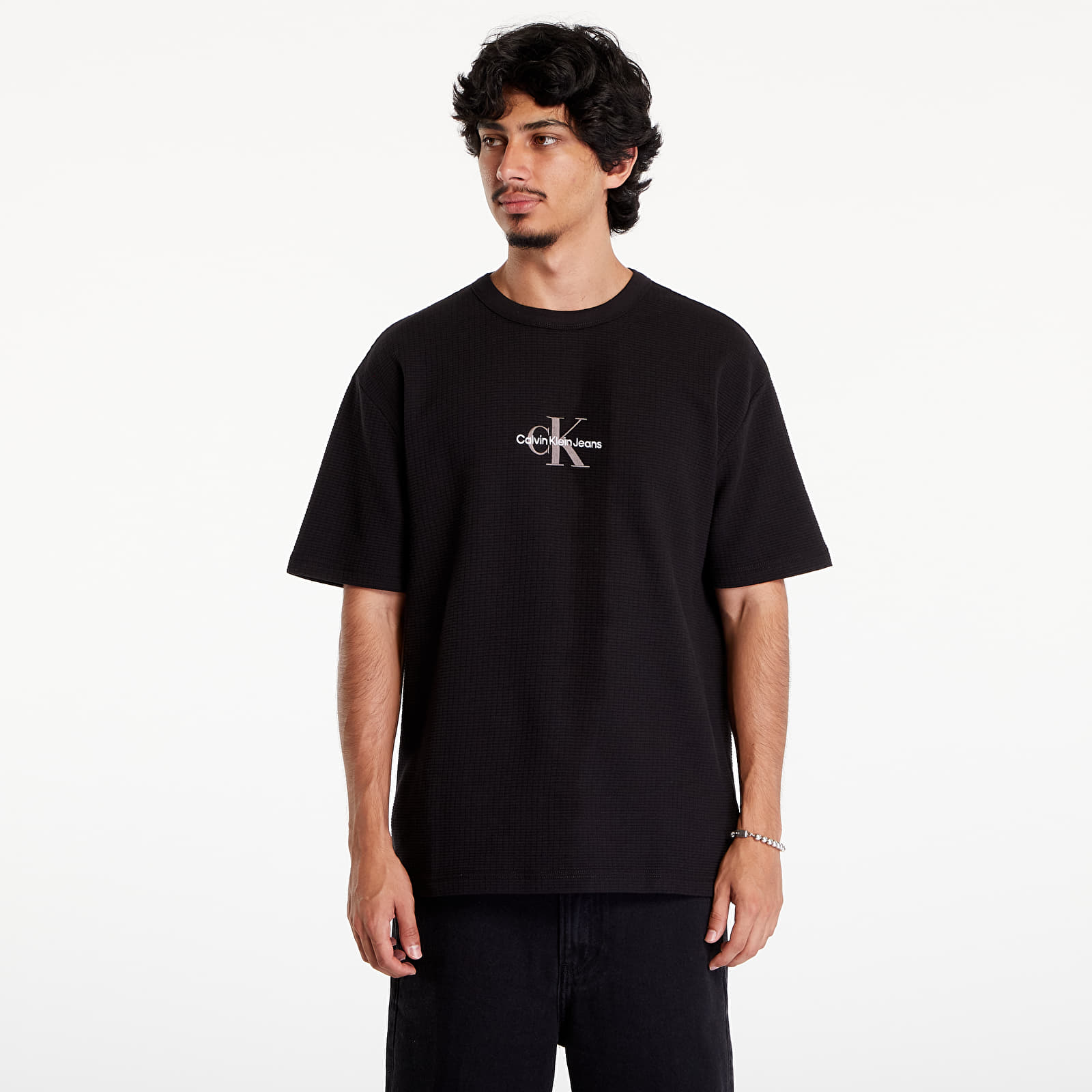Men's T-shirts Calvin Klein Jeans City Grid Short Sleeve Tee Black