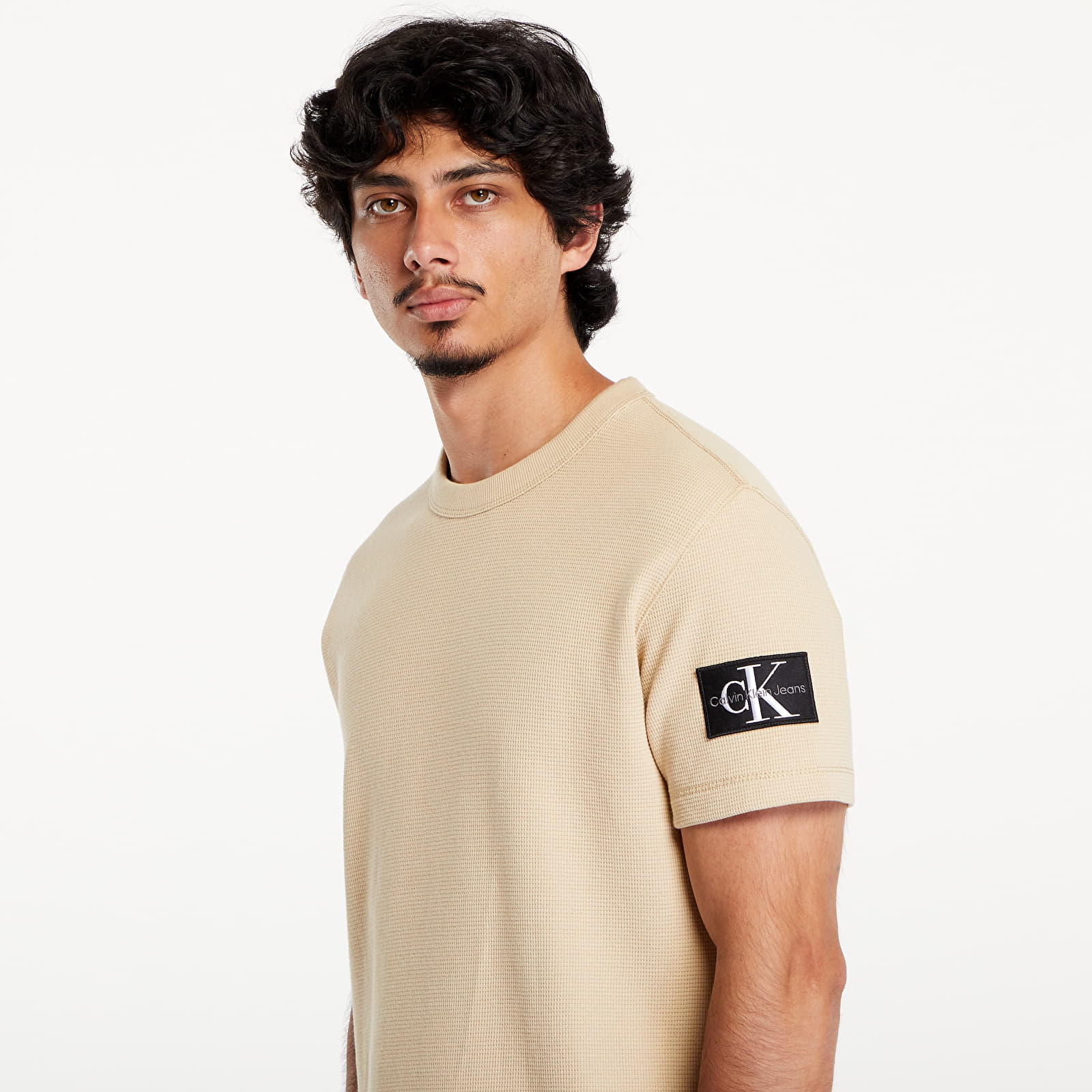 Men's T-shirts Calvin Klein Jeans Badge Waffle Tee Khaki