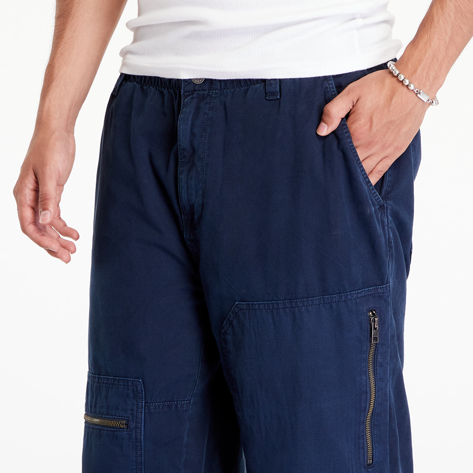 Pantalones cargo para hombre Tommy Jeans Aidan Straight Baggy Tapered Cargo Pants Dark Night Navy