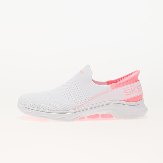 Skechers white pink cheap