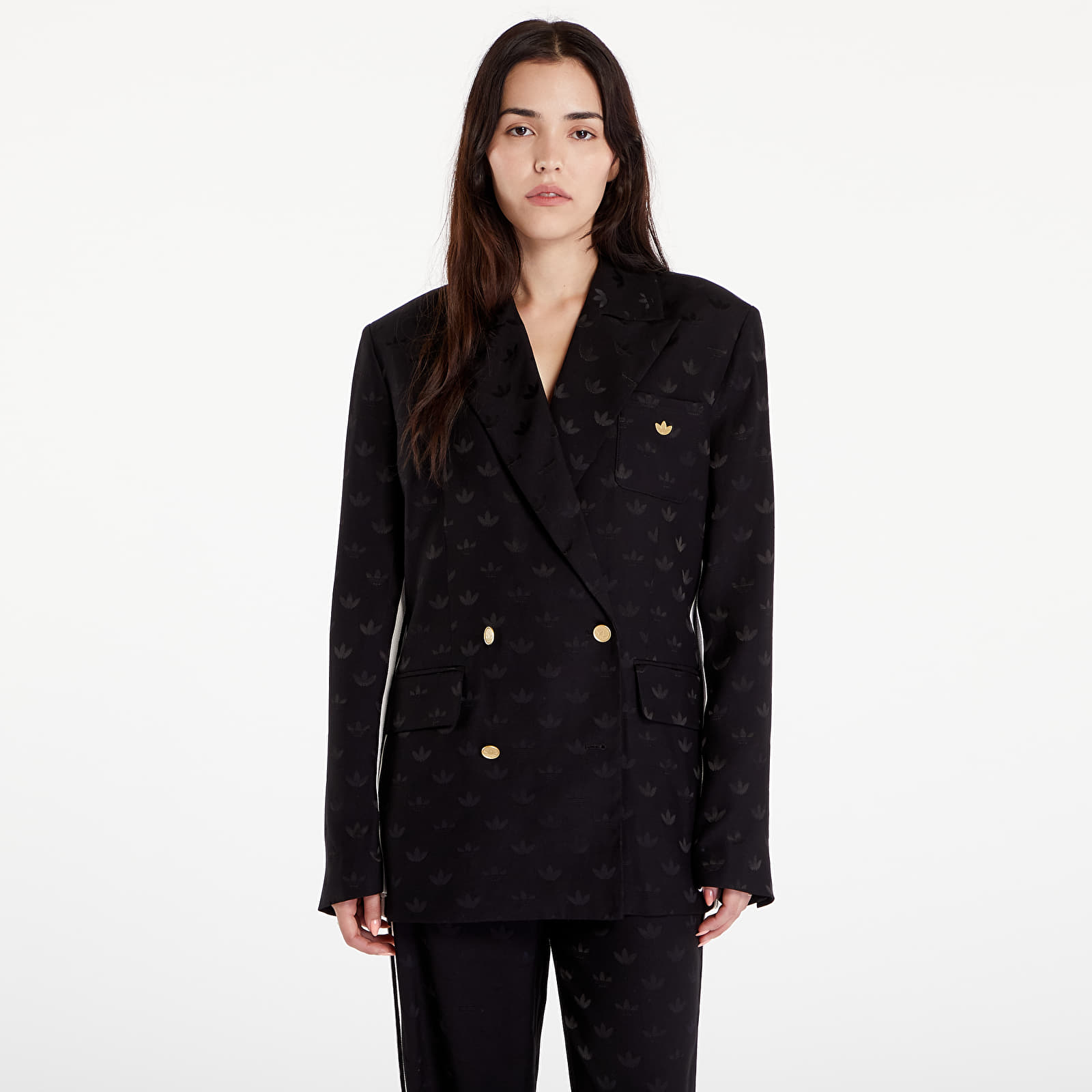 SievieŔu jakas adidas Premium Woven Jaquard Blazer Black