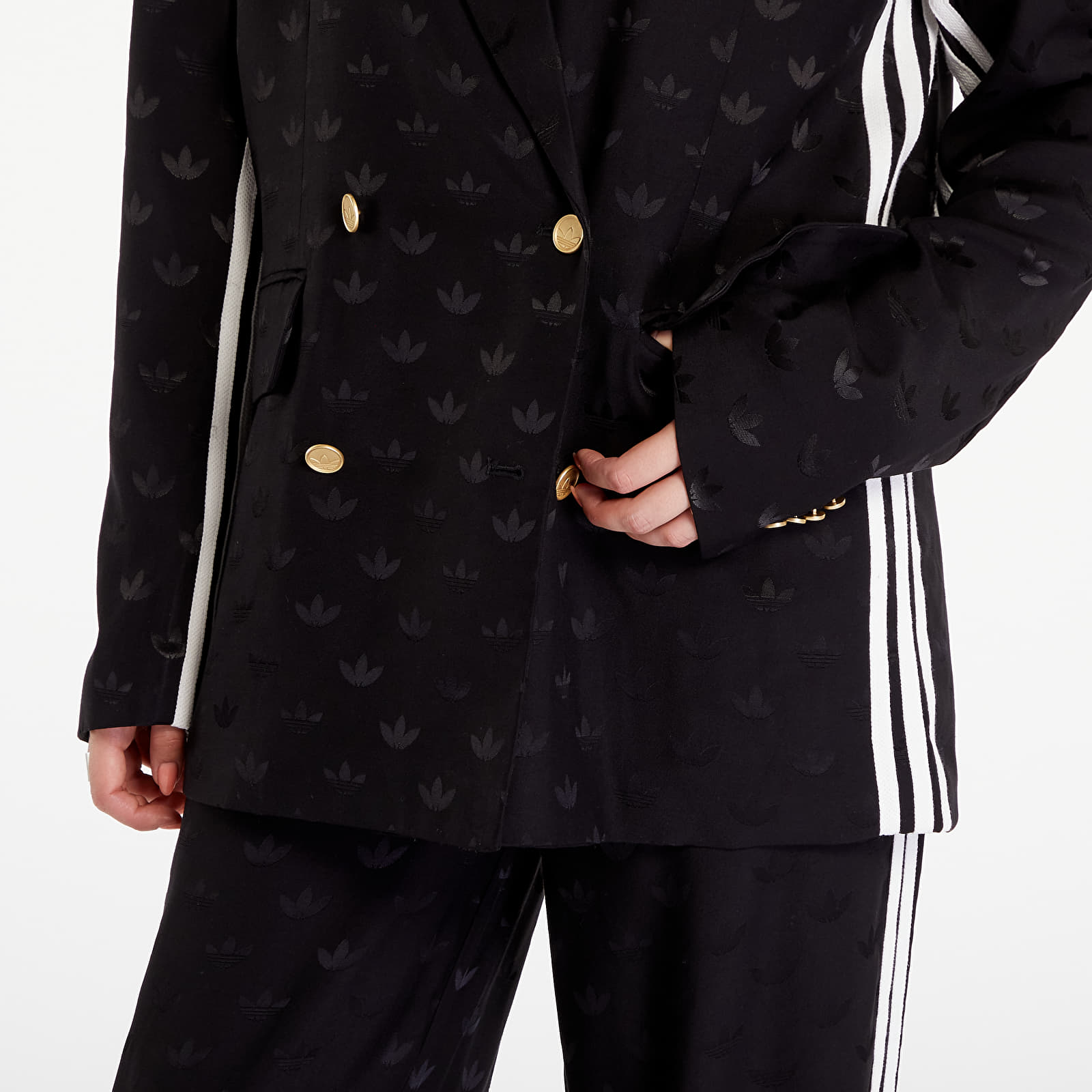 SievieŔu jakas adidas Premium Woven Jaquard Blazer Black