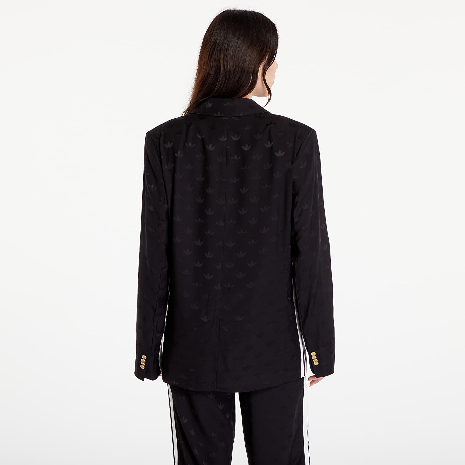 SievieŔu jakas adidas Premium Woven Jaquard Blazer Black