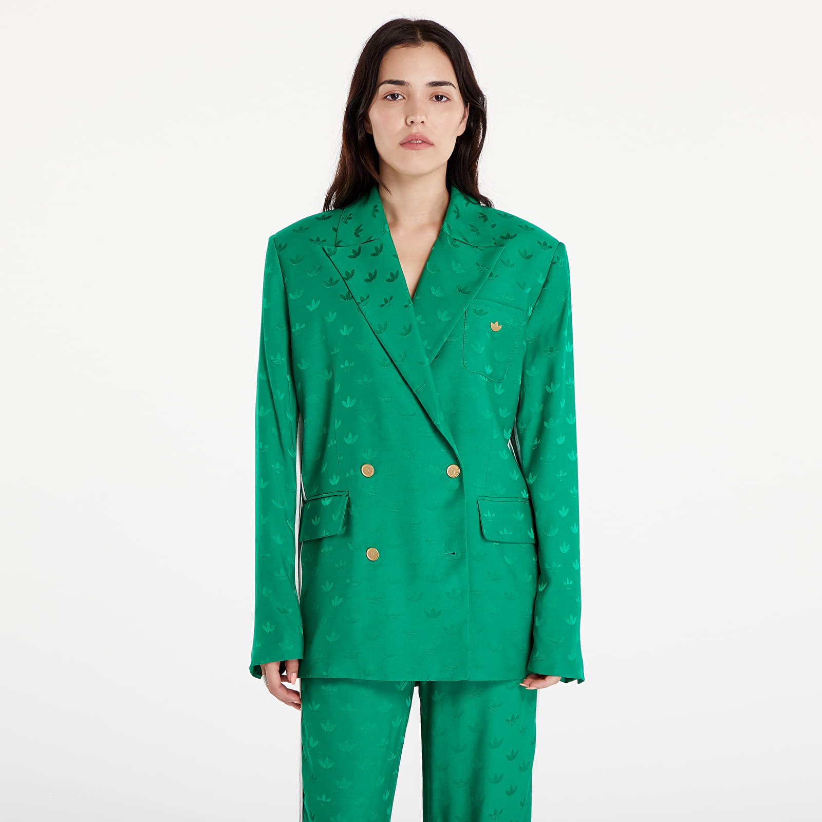 Women's jackets adidas Premium Woven Jaquard Blazer Green