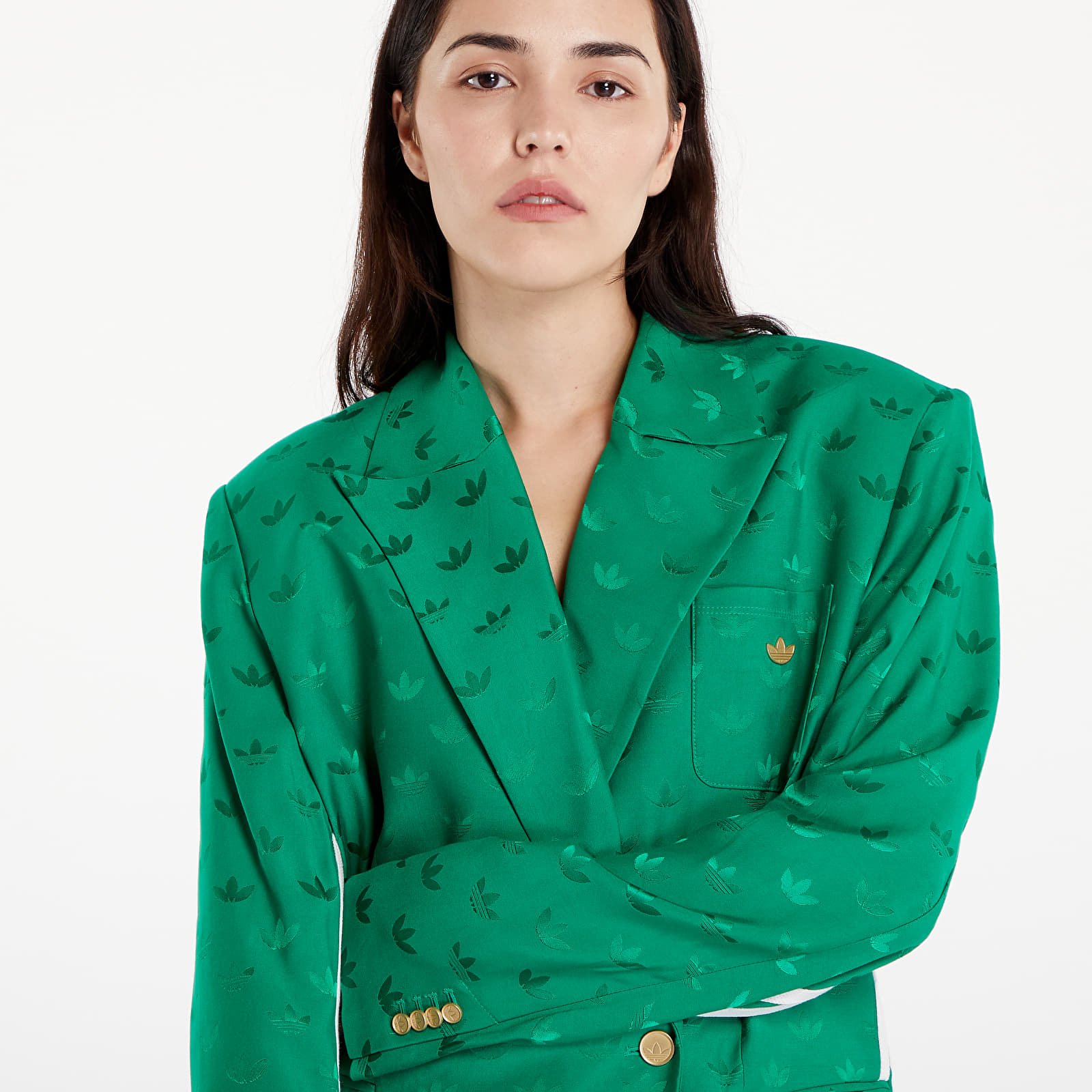 Women's jackets adidas Premium Woven Jaquard Blazer Green