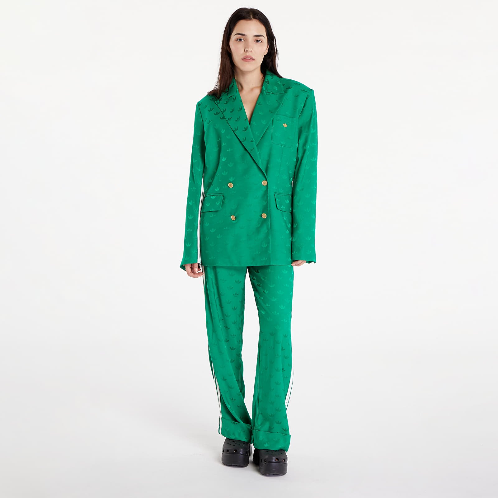 Women's jackets adidas Premium Woven Jaquard Blazer Green