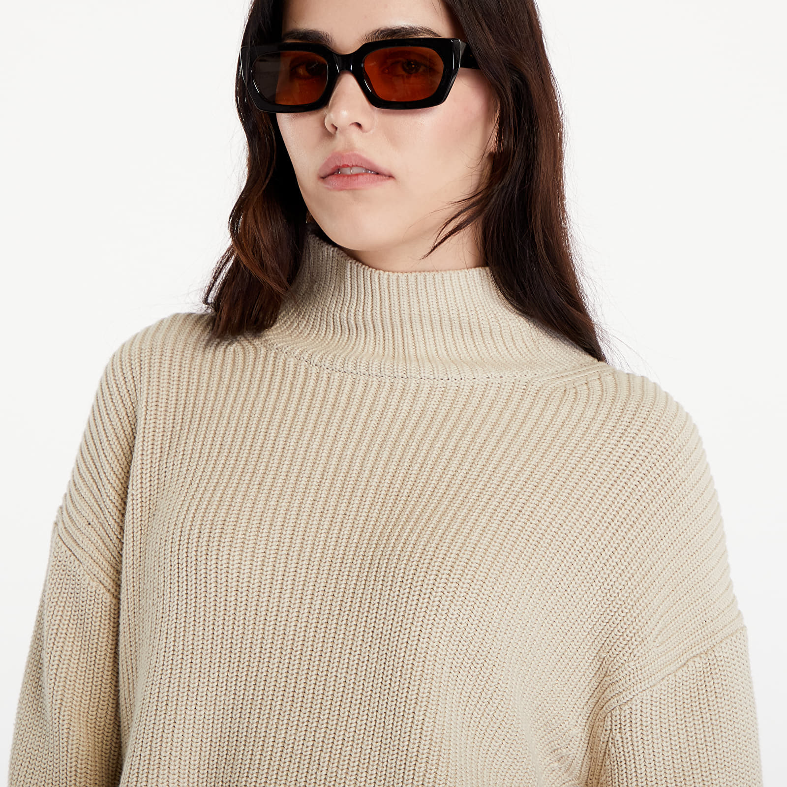 Women's Sweaters Calvin Klein Jeans Chunky Loose High Neck Sweater Pelican