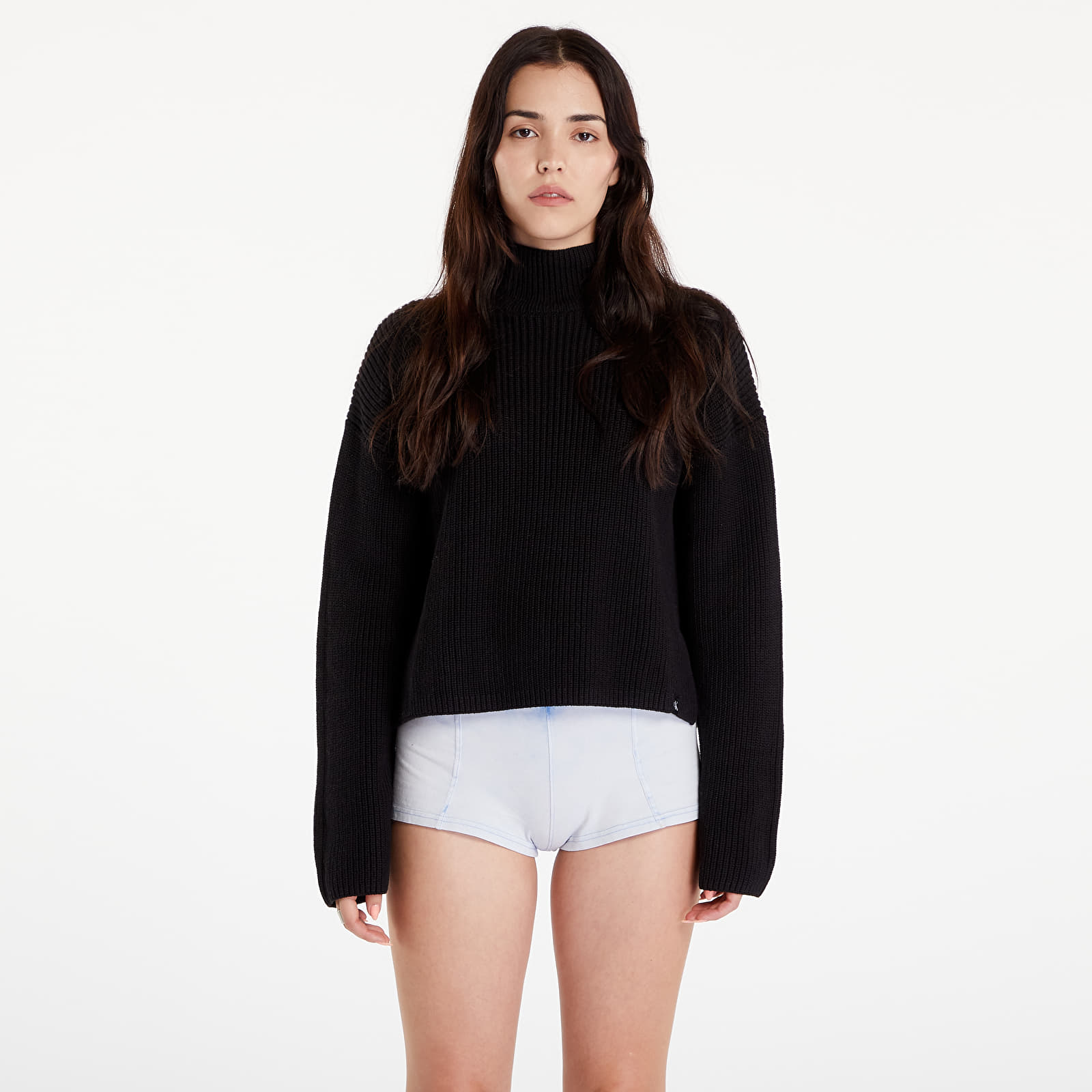 Damestruien Calvin Klein Jeans Chunky Loose High Neck Sweater Black