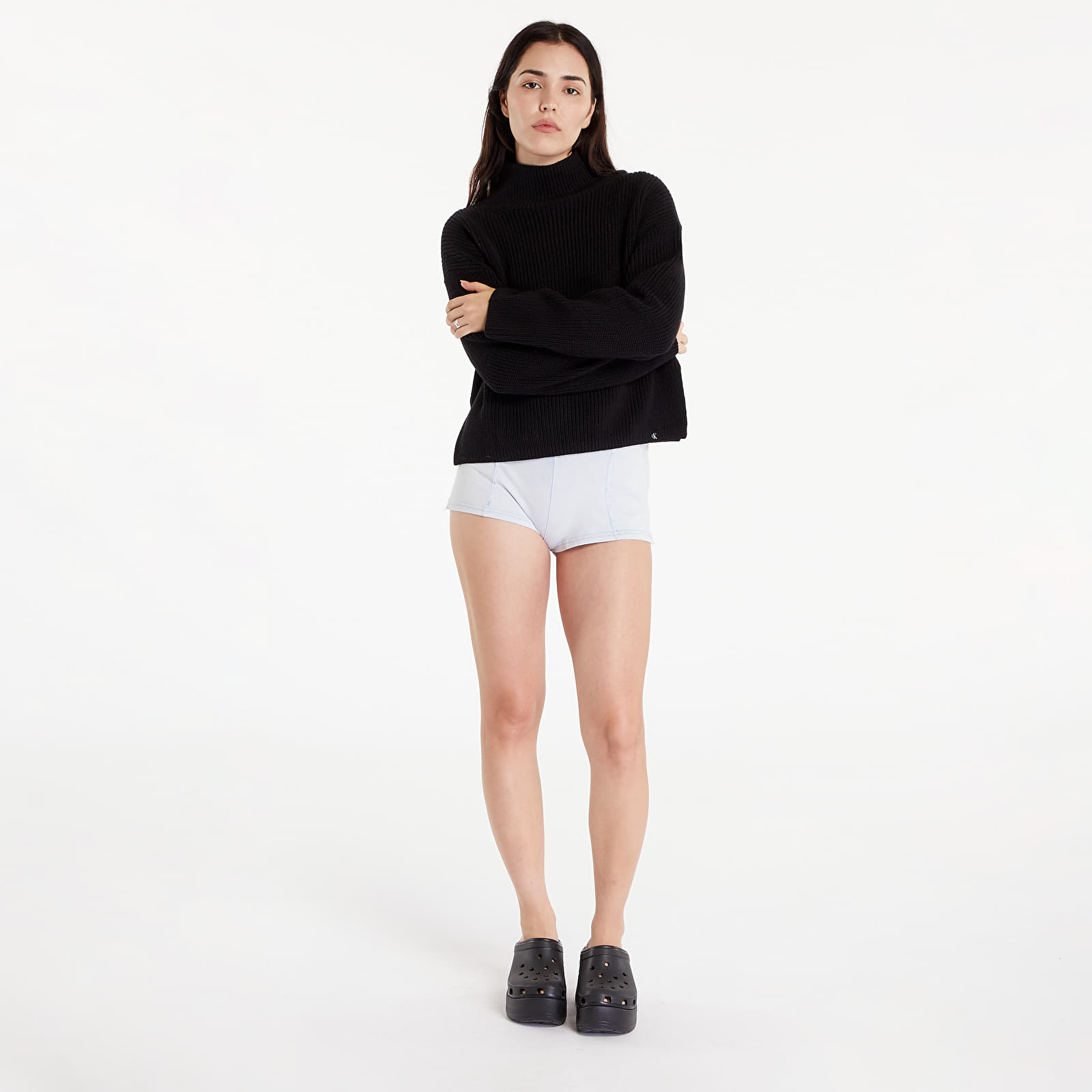 Damestruien Calvin Klein Jeans Chunky Loose High Neck Sweater Black