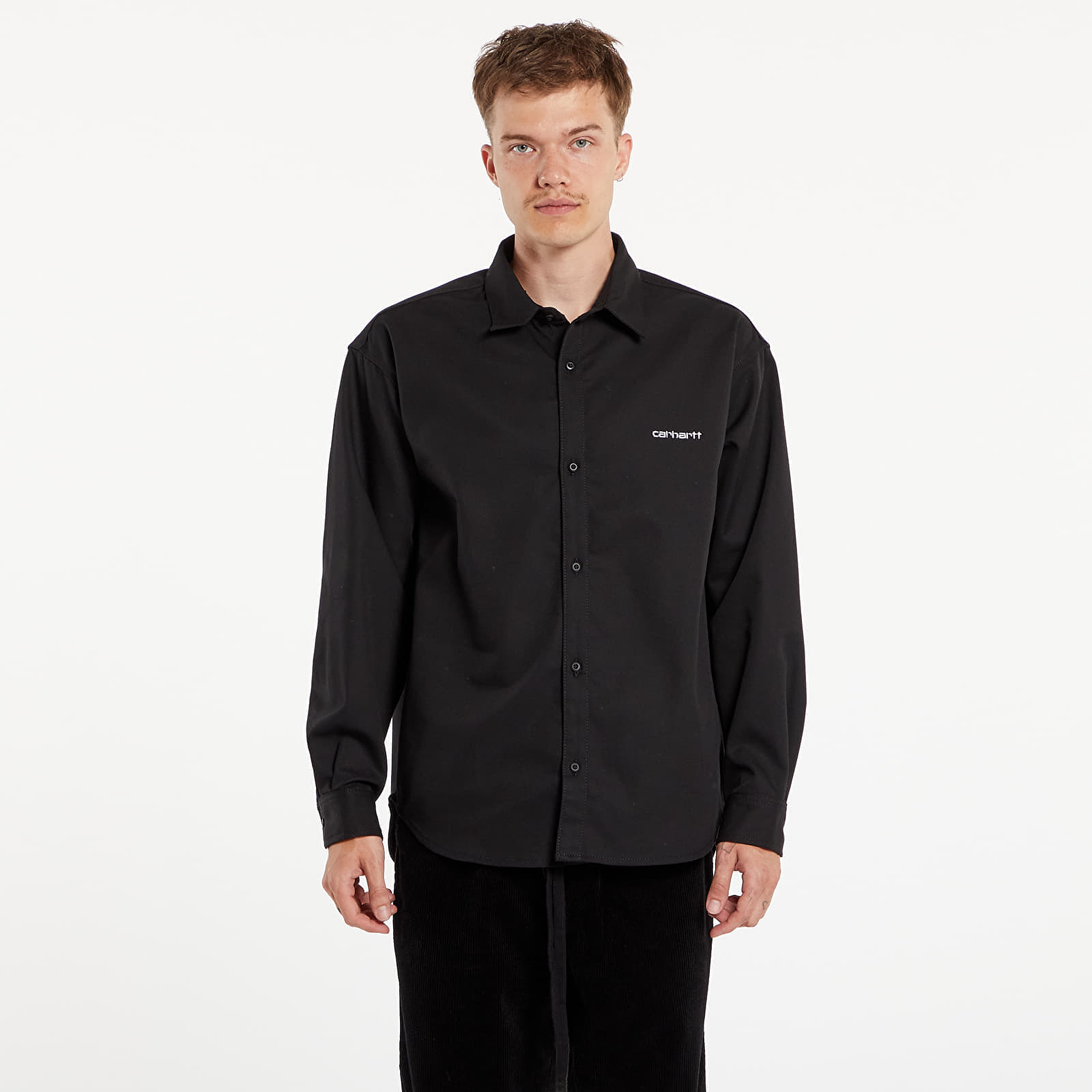 Chemise Carhartt WIP L/S Module Script Shirt UNISEX Black/ White Rigid S