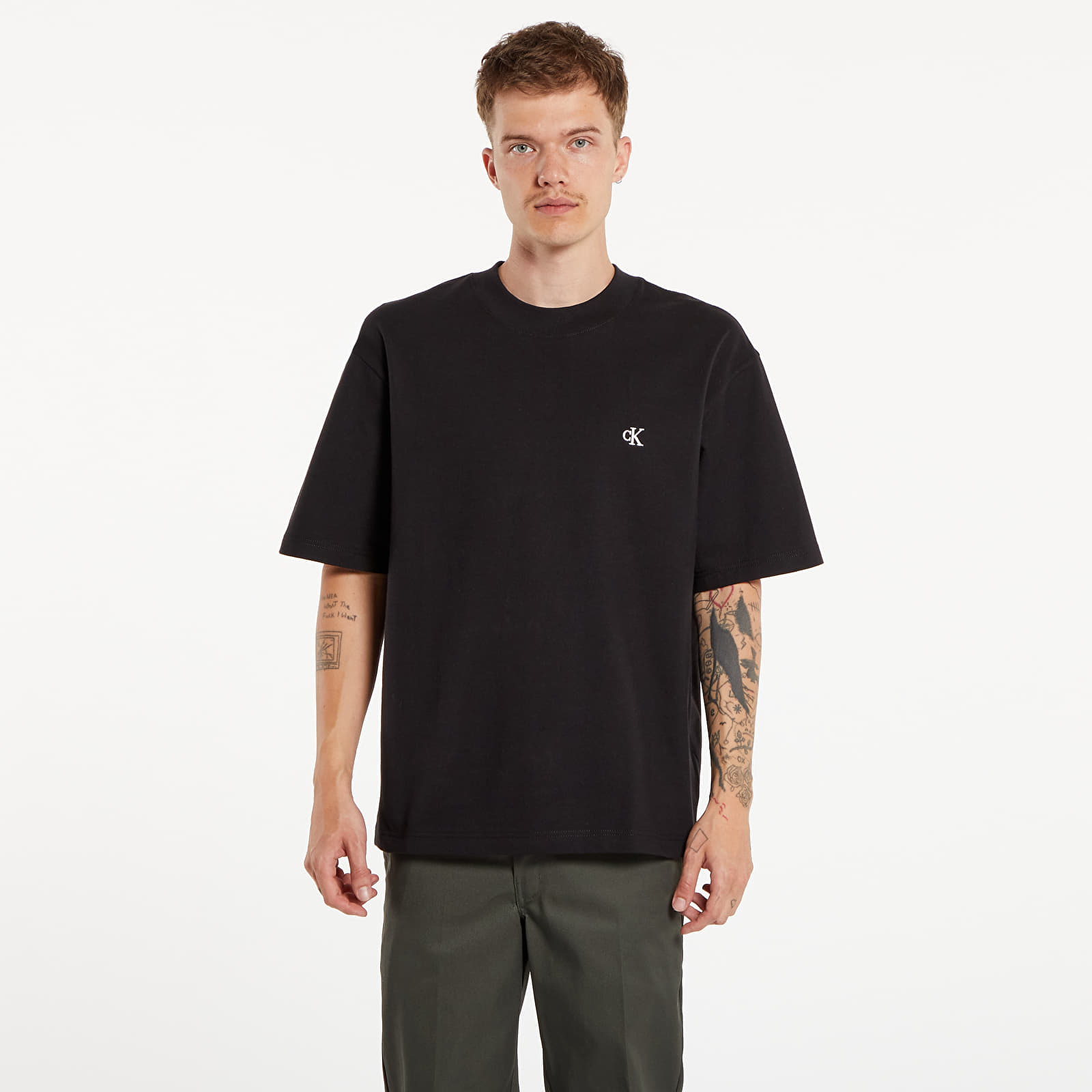 T-shirts til mænd Calvin Klein Jeans Heavy Relaxed Short Sleeve Tee Black