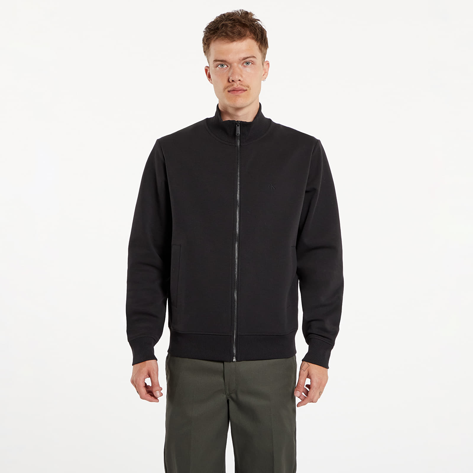 Sweatshirts pour hommes Calvin Klein Jeans Textured Track Top Black
